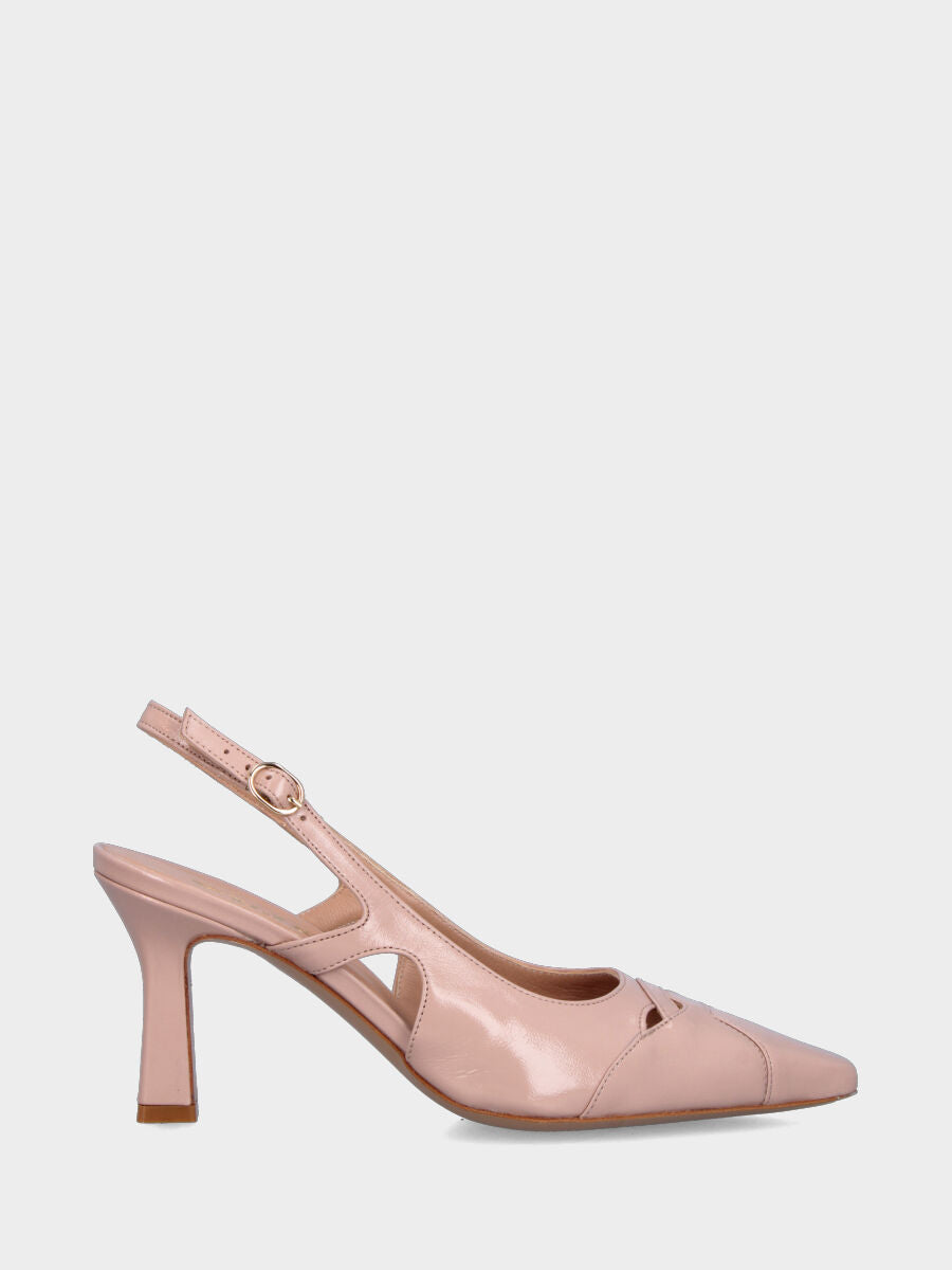 Slingback in verlux nude con tomaia sovrapposta
