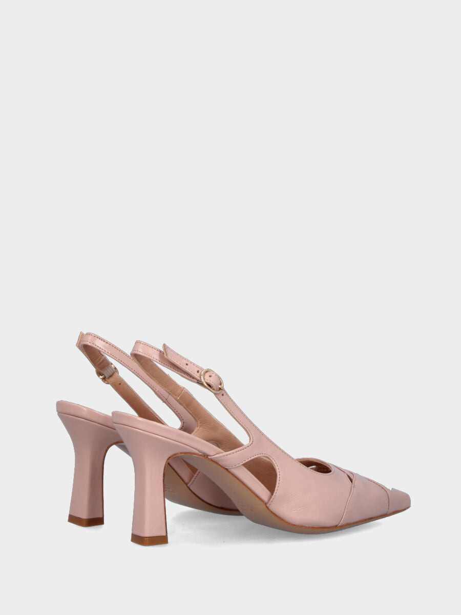 Slingback in verlux nude con tomaia sovrapposta