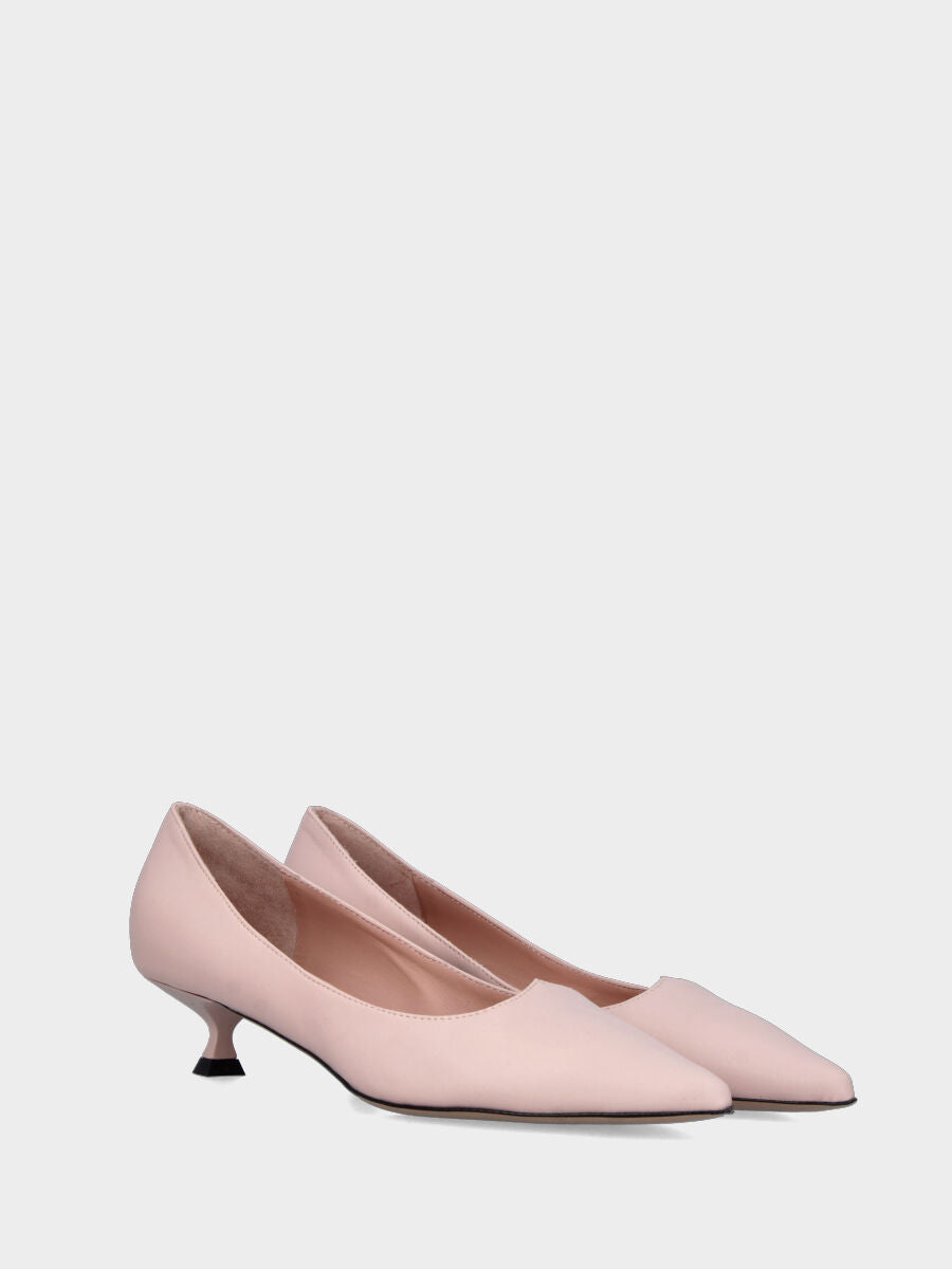Décolleté in nappa rosa cipria con scollo ad onda