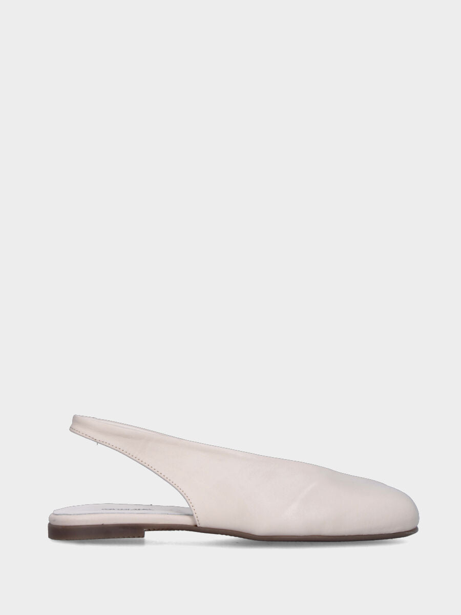 Slingback in nappa bianca con scollo a Y e tacco 10 mm