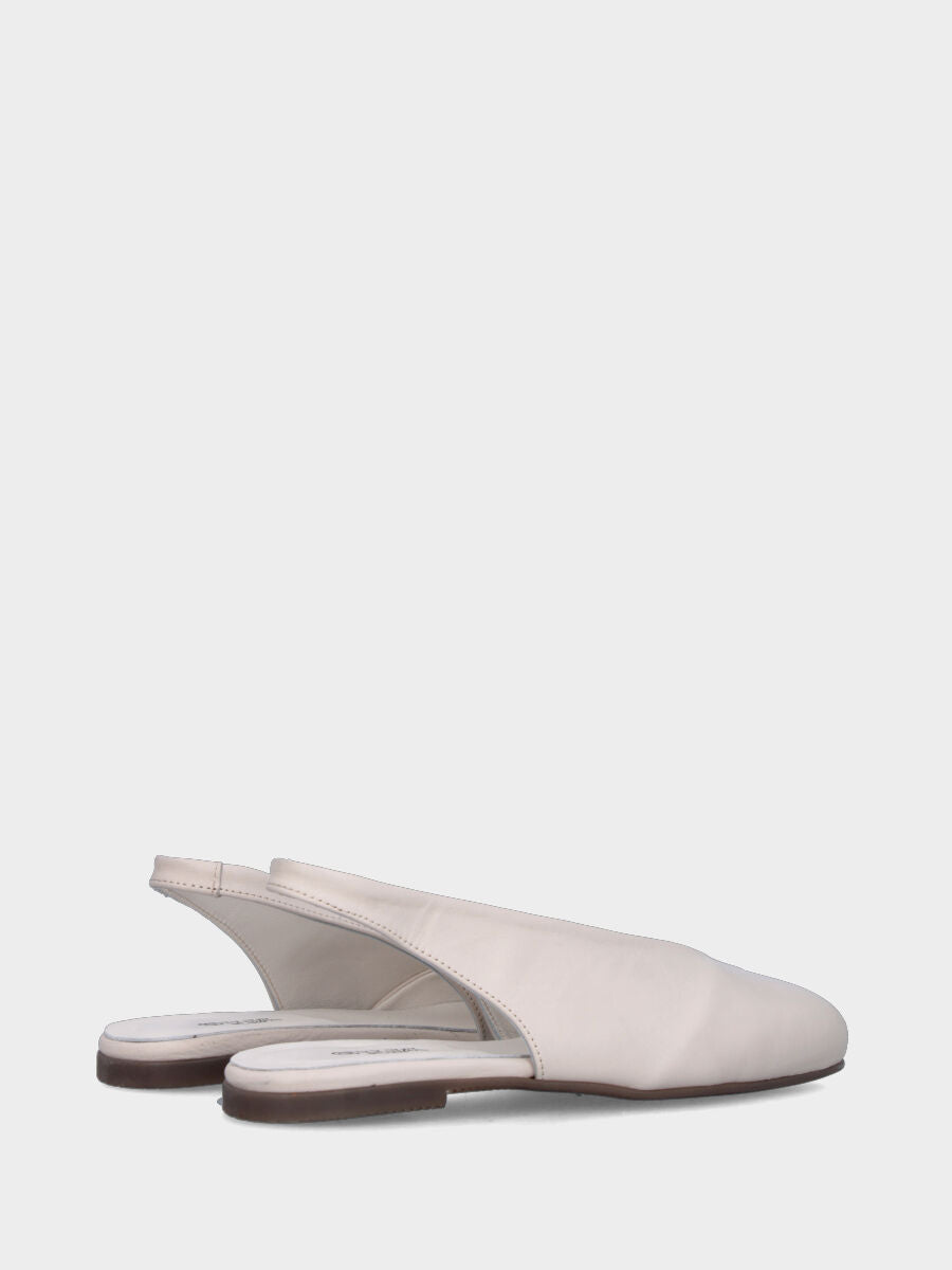Slingback in nappa bianca con scollo a Y e tacco 10 mm