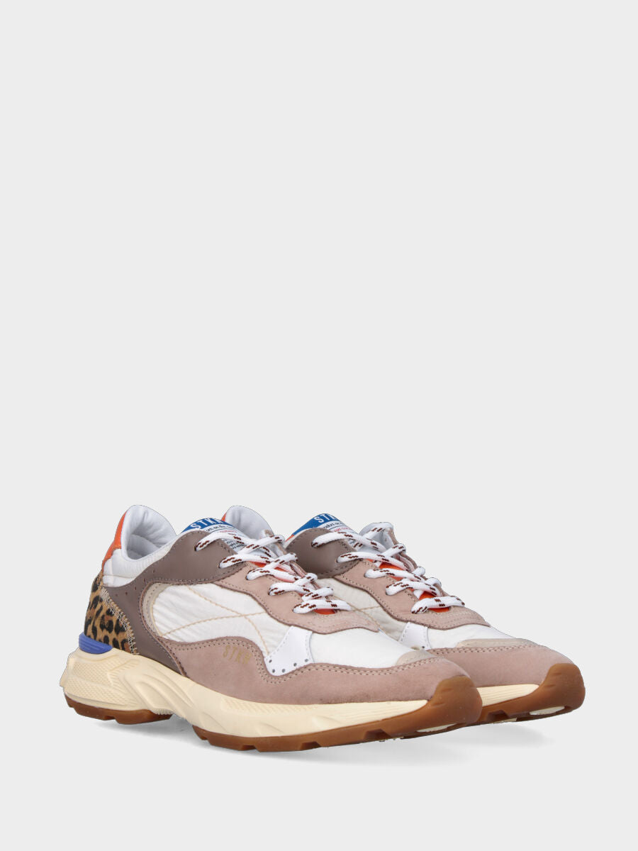 Sneaker in velour e nappa multicolor con suola running