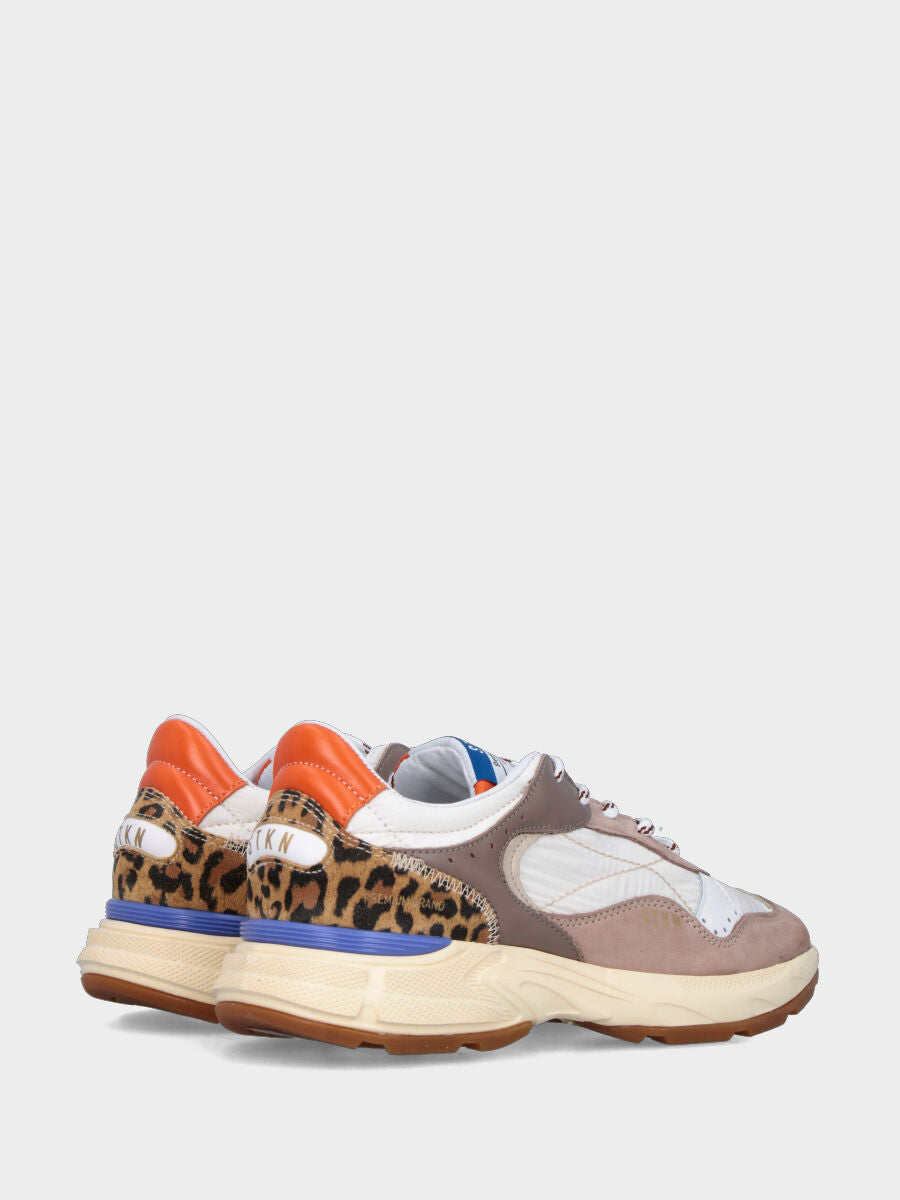 Sneaker in velour e nappa multicolor con suola running