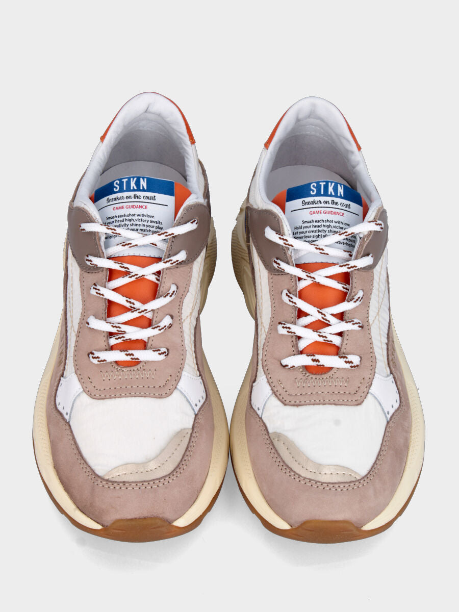 Sneaker in velour e nappa multicolor con suola running