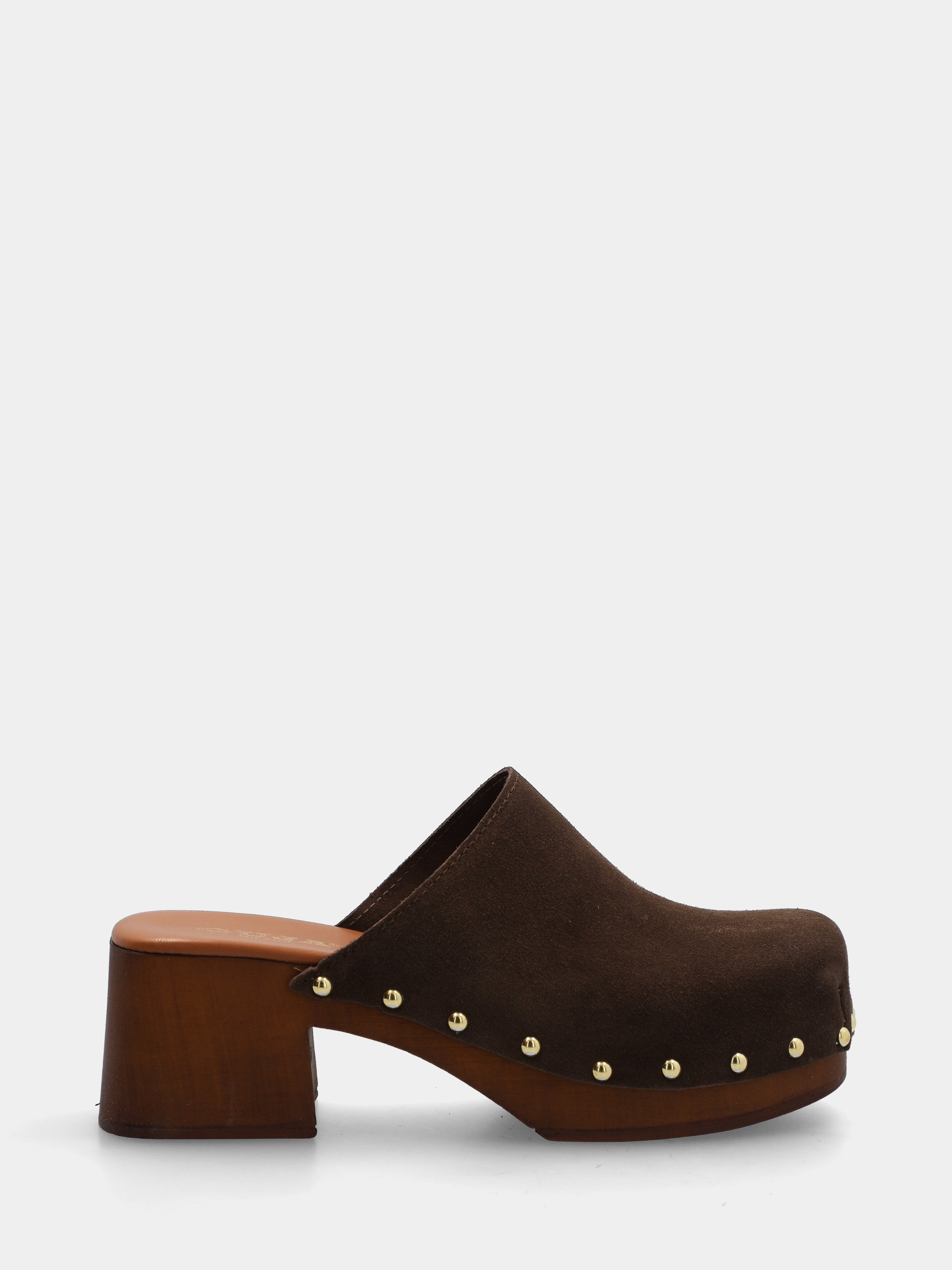 Sabot in velour testa di moro con pianta chiodata