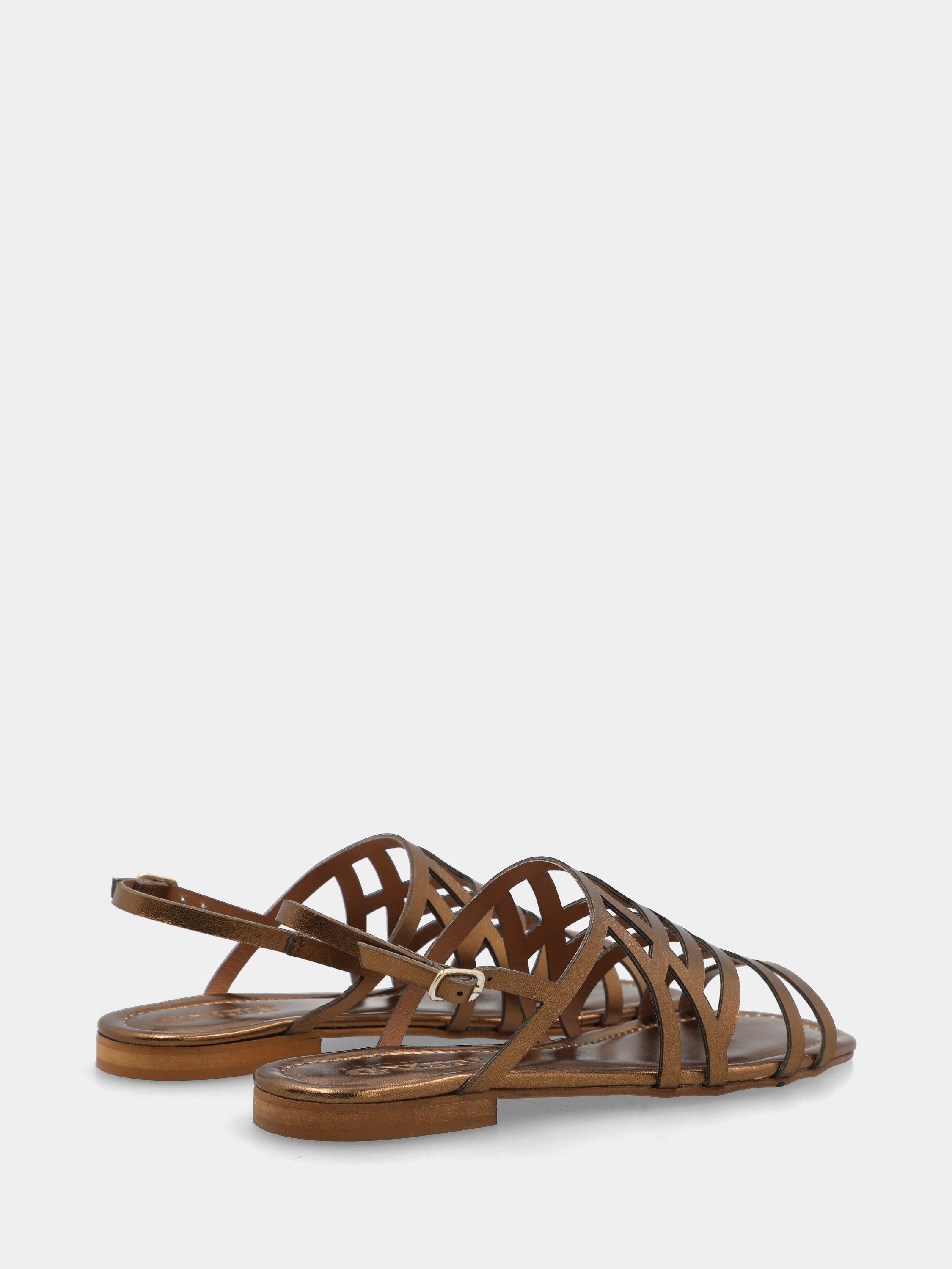 Sandalo in laminato bronzo con listini lasertag