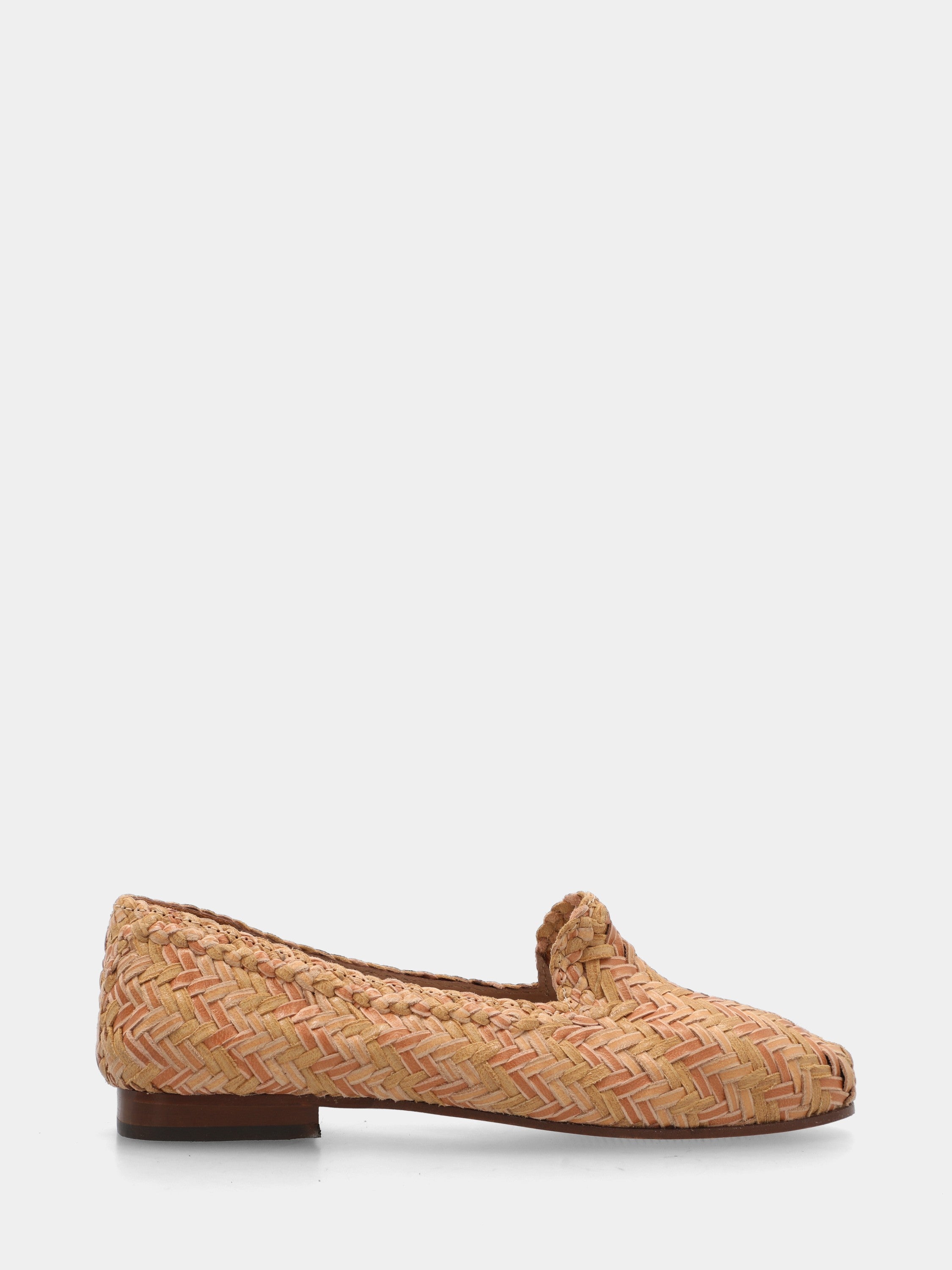 Sabot in vitello avorio con tomaia intrecciata a V