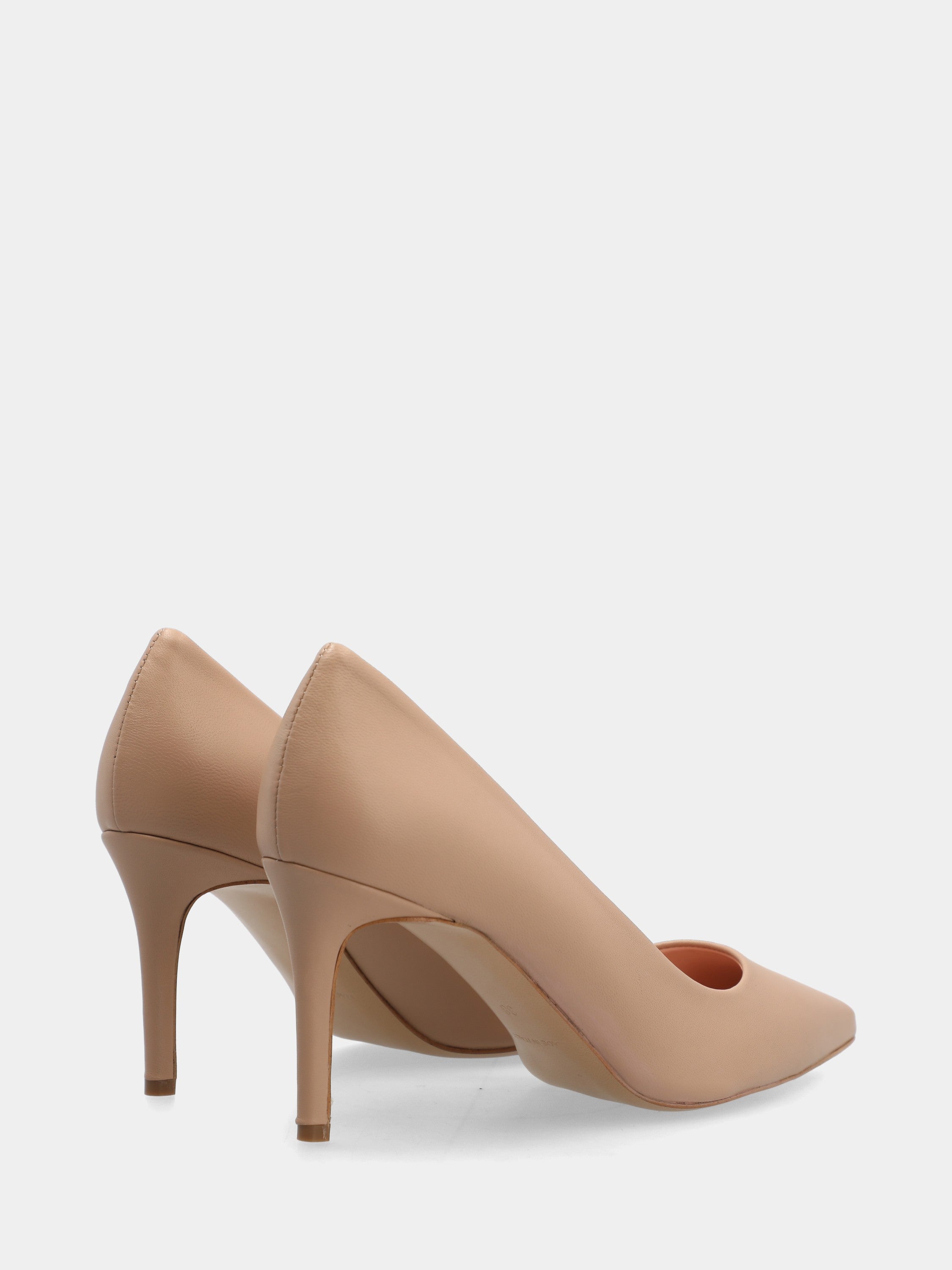 Beige nappa pumps with stiletto tail heel
