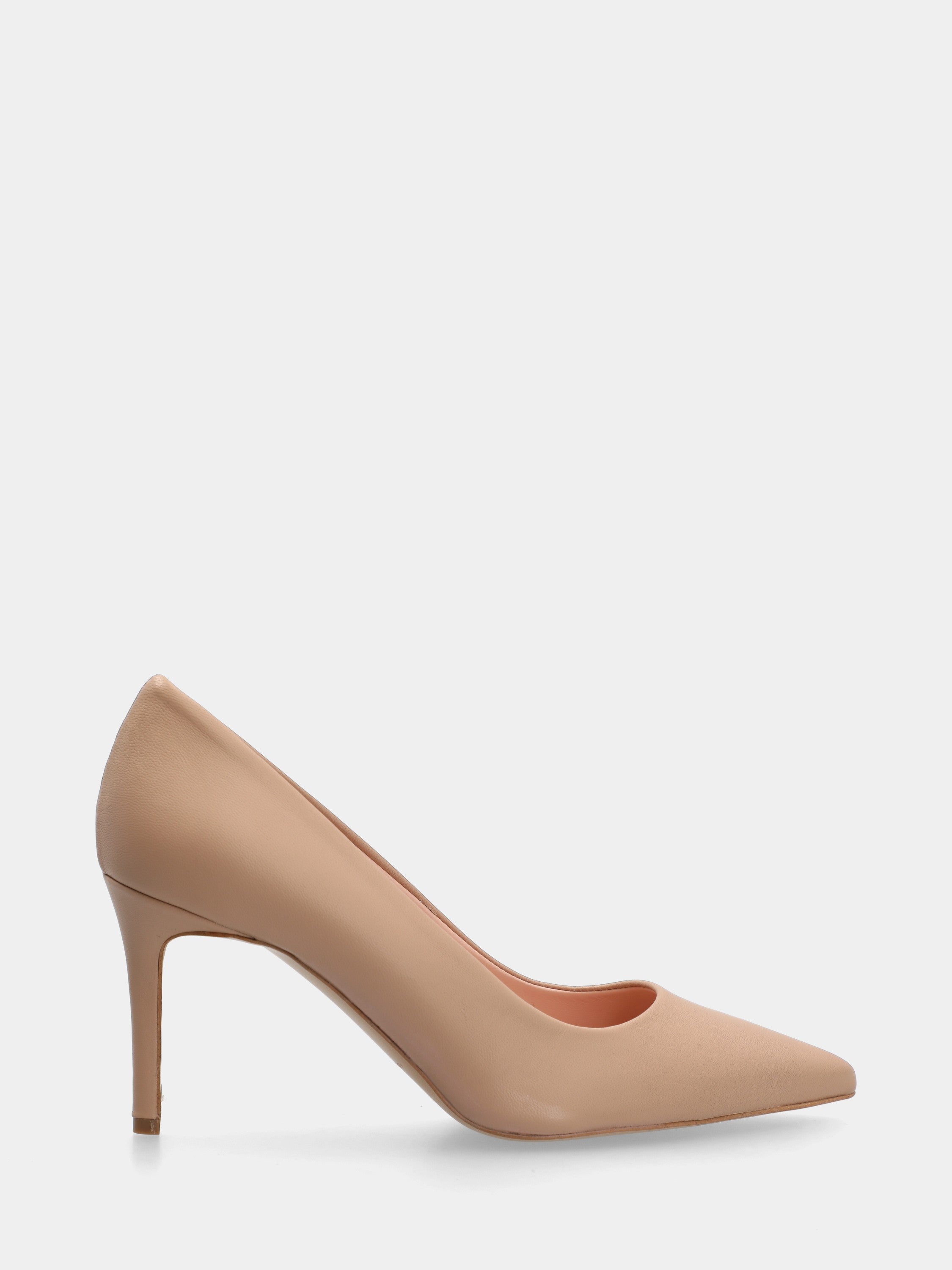 Beige nappa pumps with stiletto tail heel