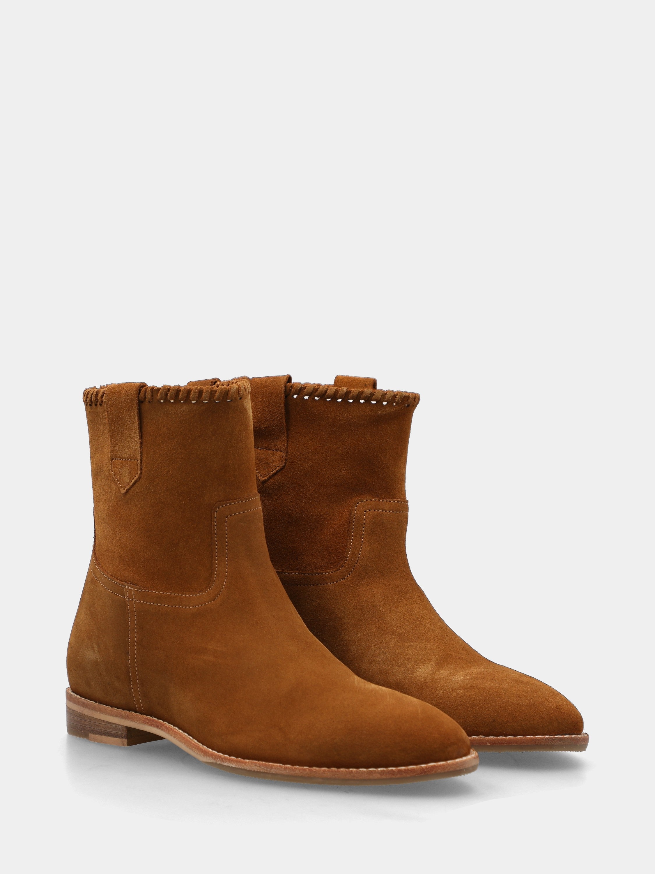 Stivaletto in velour marrone con zeppa interna