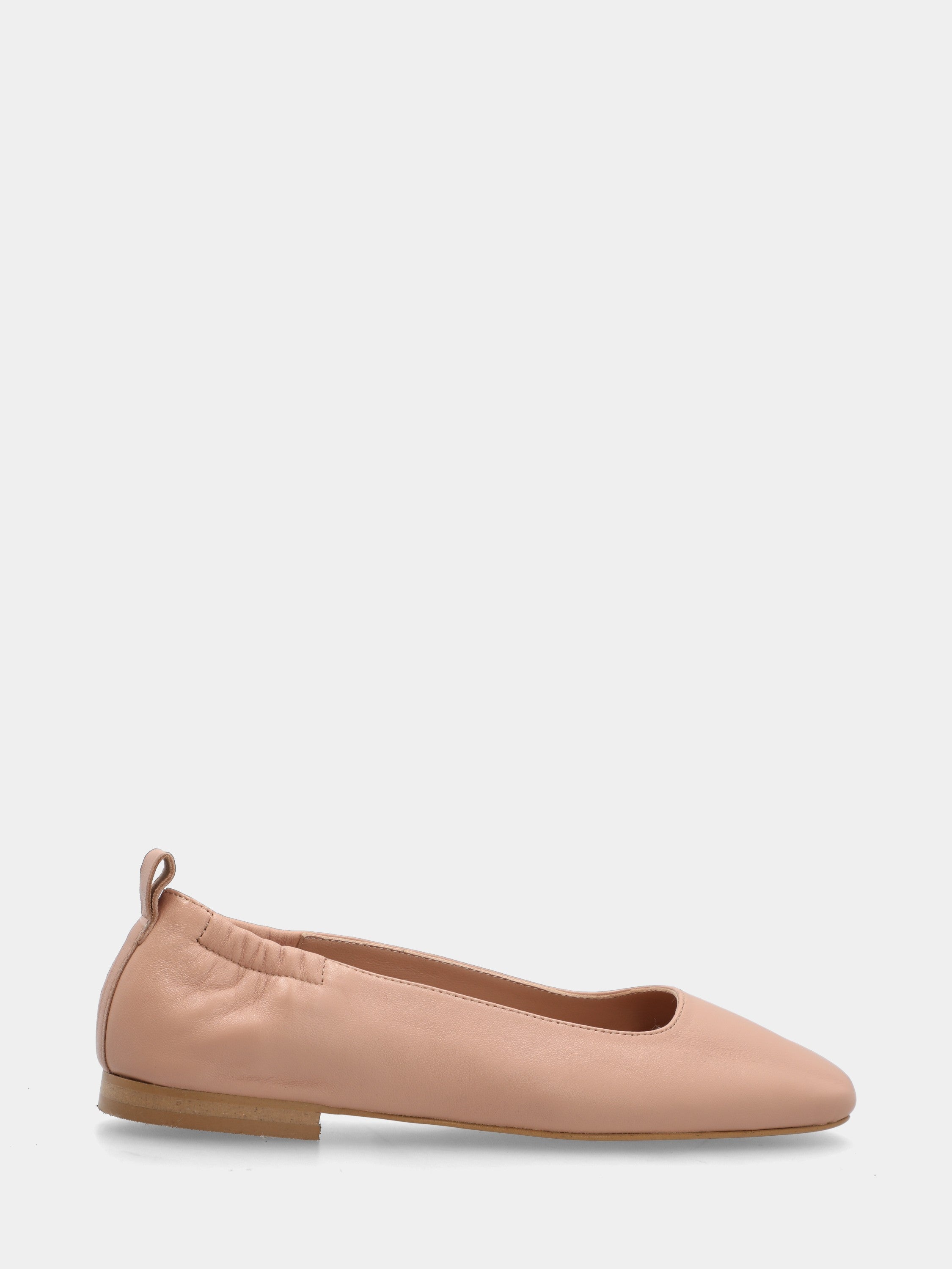 Ballerine en nappa nude avec construction sacchetto