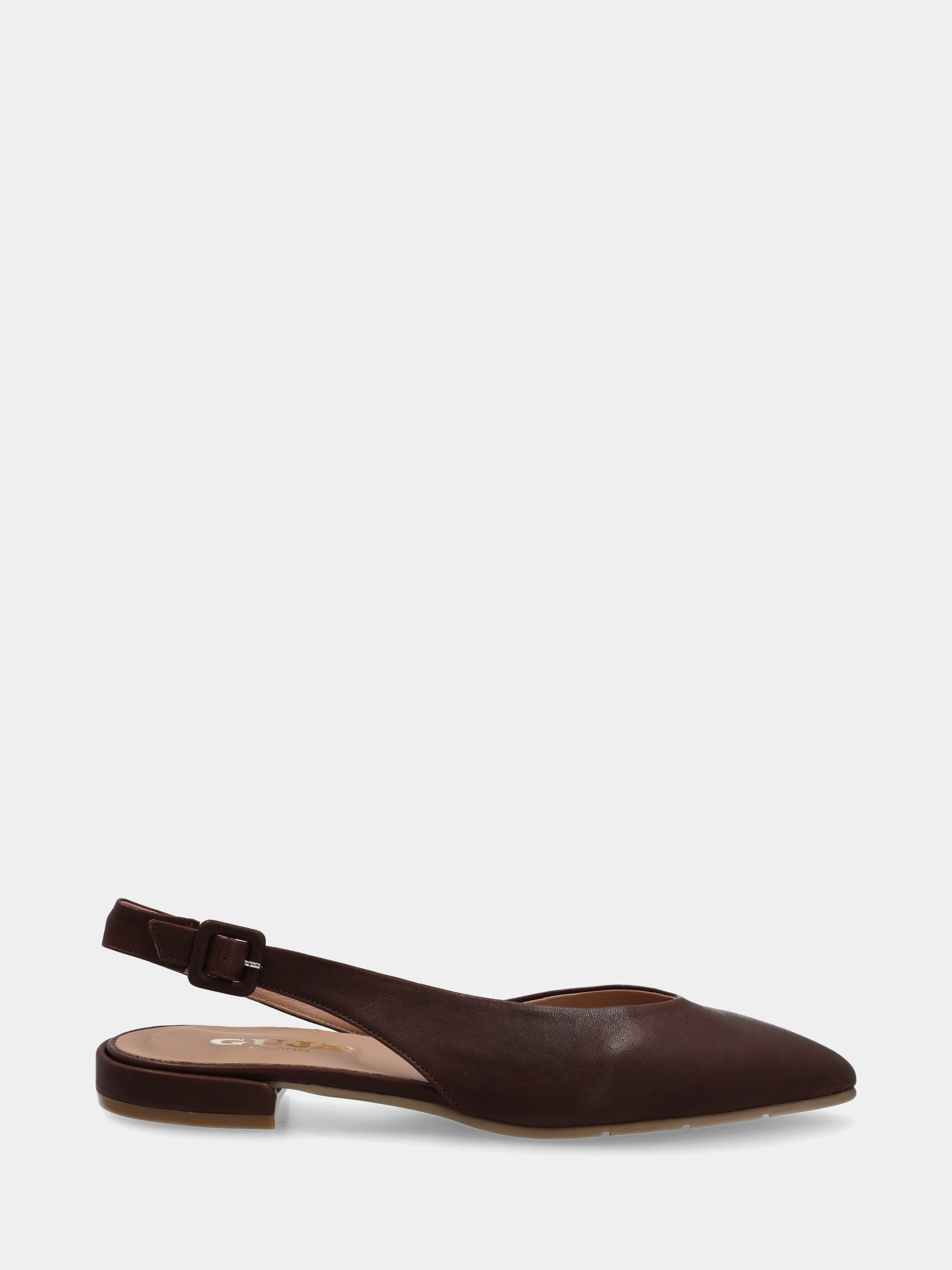 Slingback in vitello testa di moro con punta sfilata