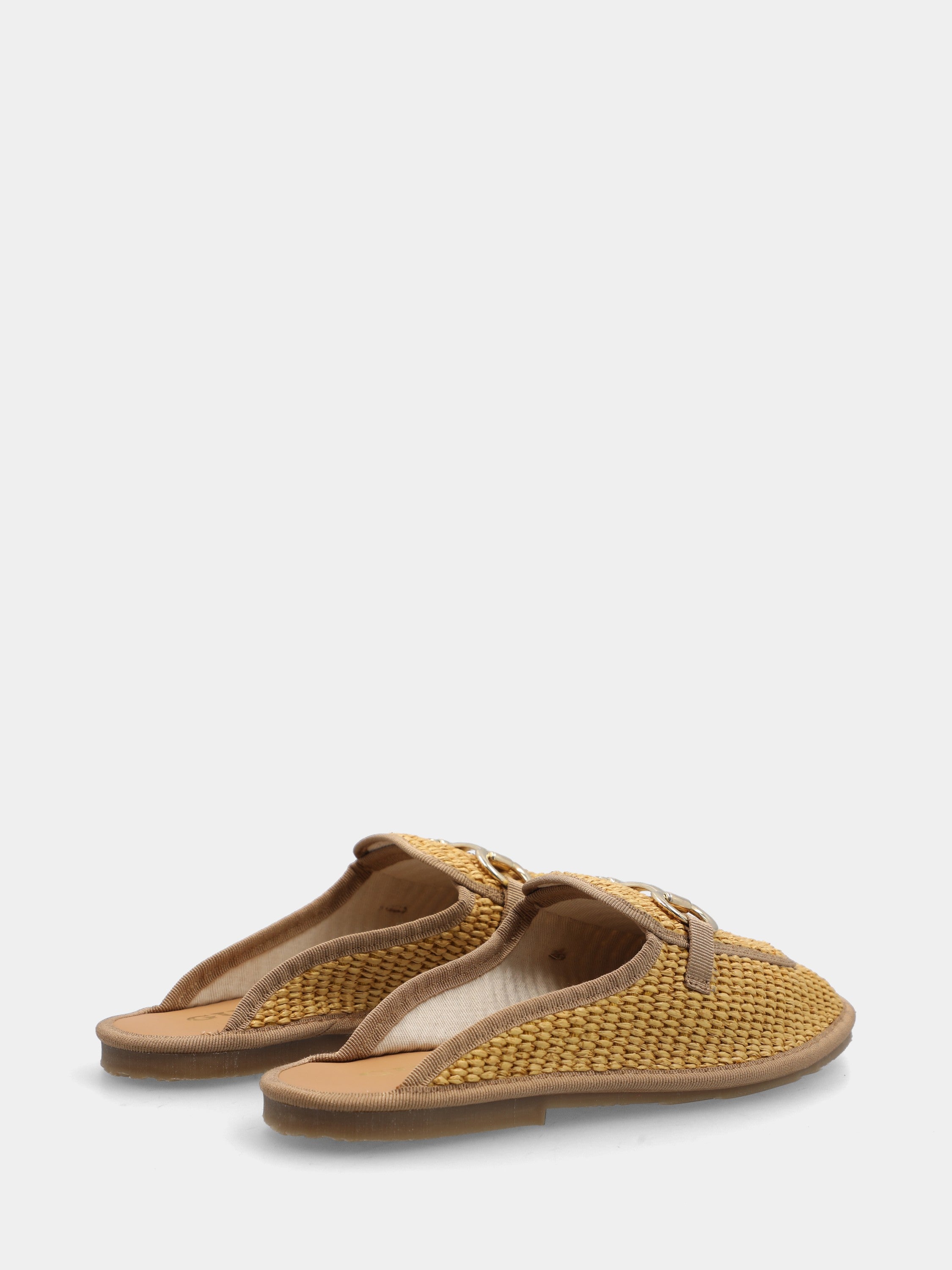 Sabot in raffia arancio con morsetto sul collo