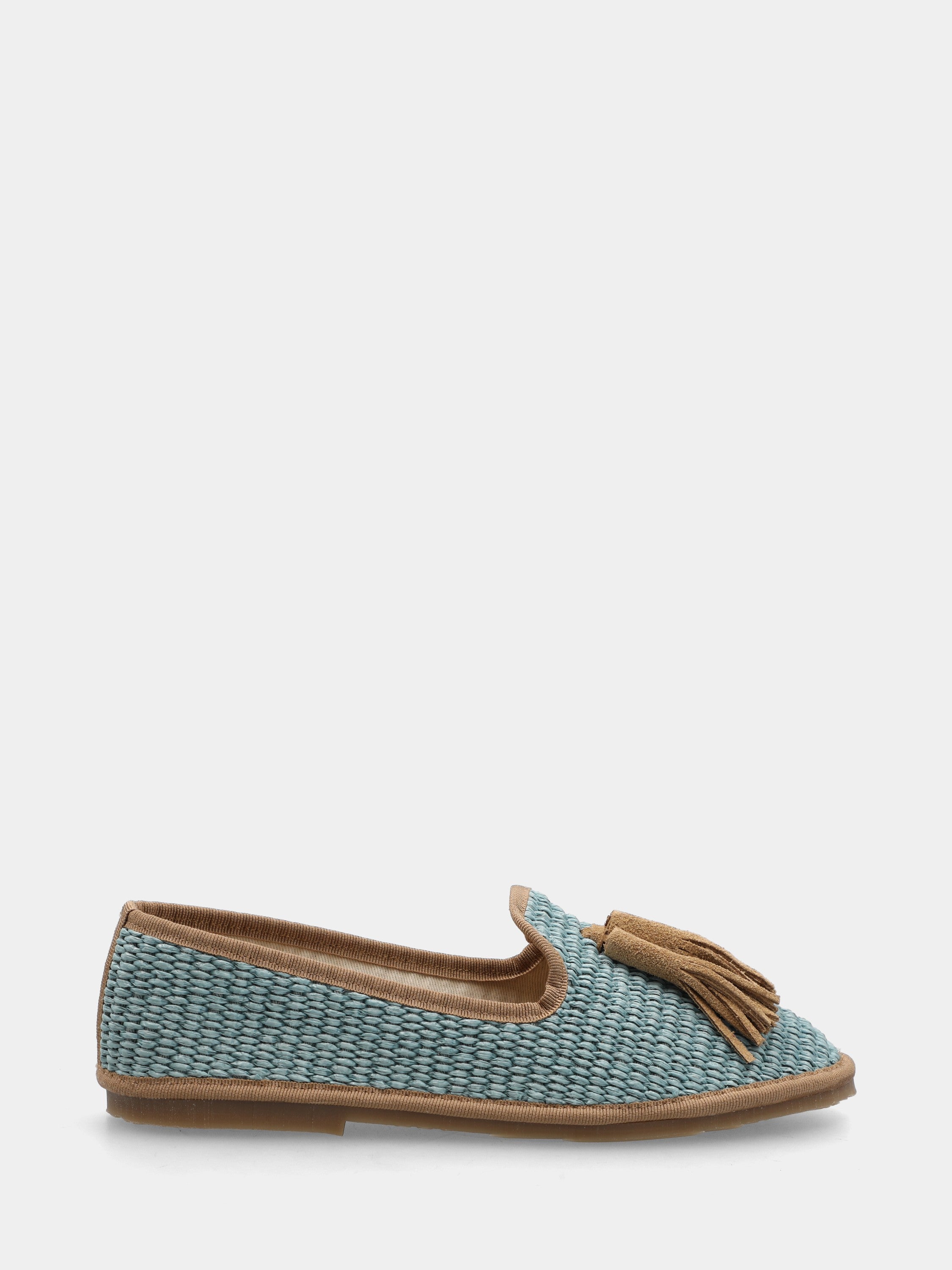 Friulana in raffia celeste con nappine