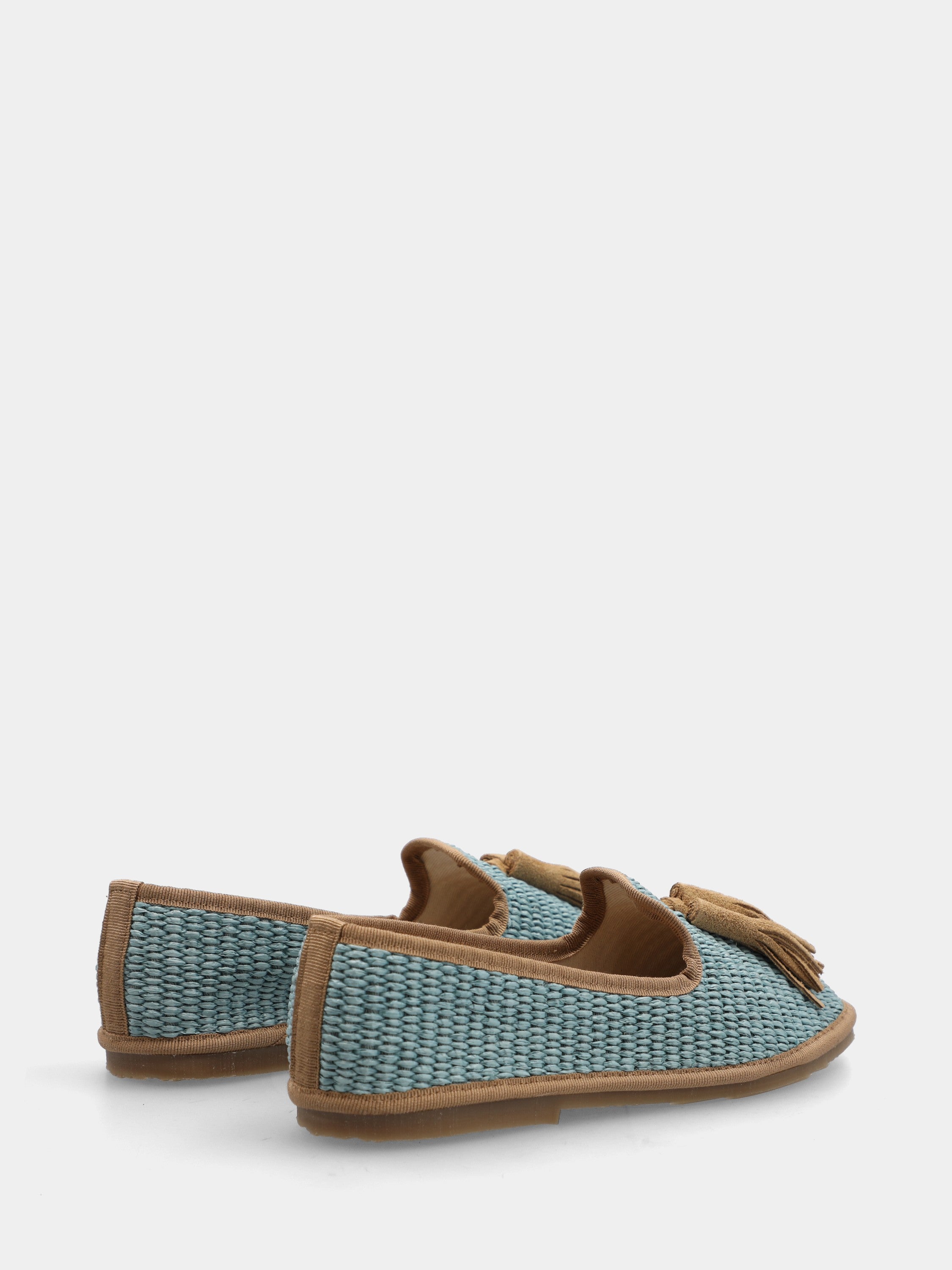 Friulana in raffia celeste con nappine