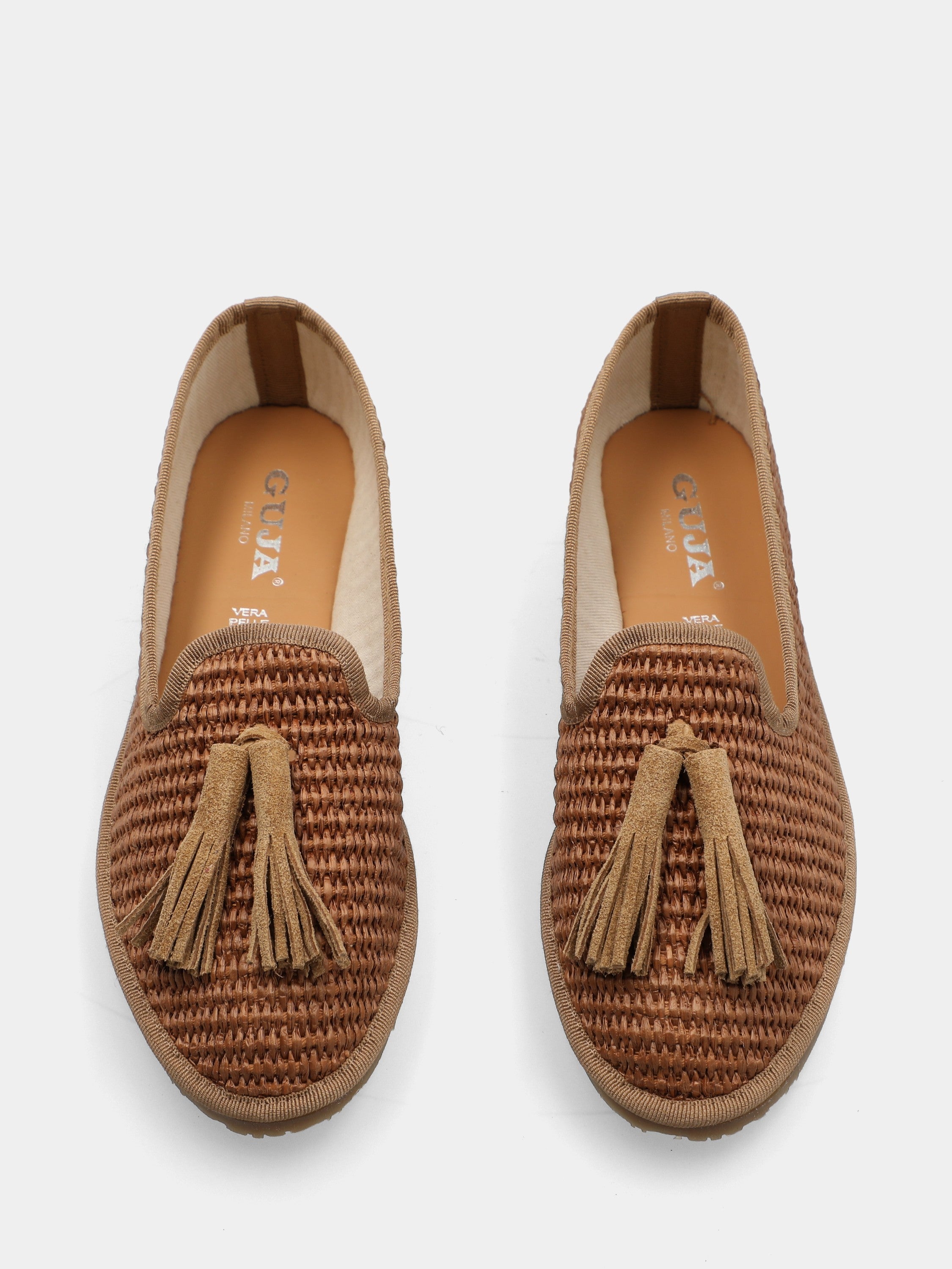 Friulana in raffia cuoio con nappine