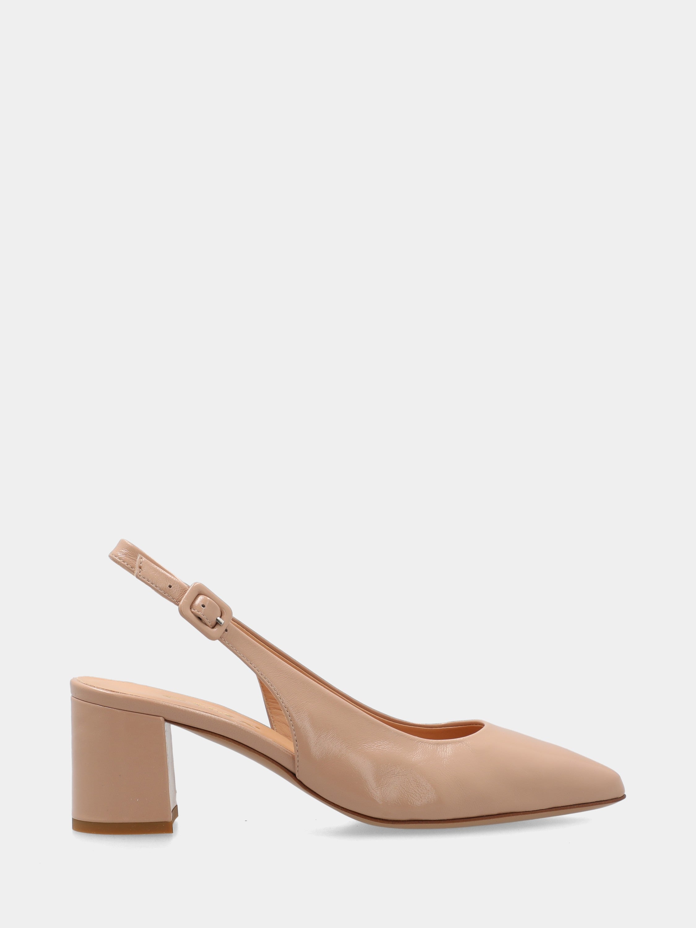 Slingback in verlux beige a sacchetto con tacco 50mm