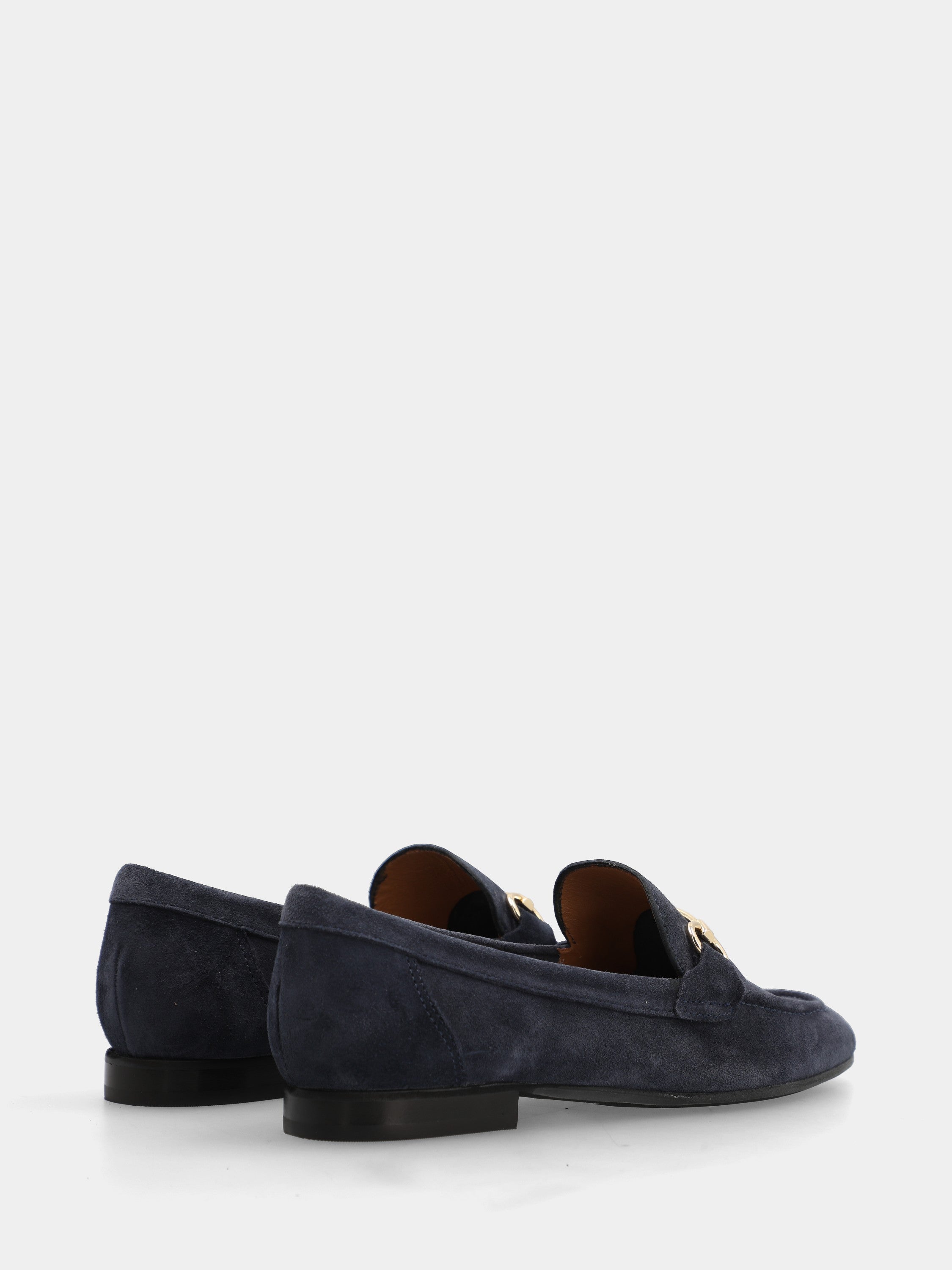 Mocassin en suède bleu avec morsetto métallique