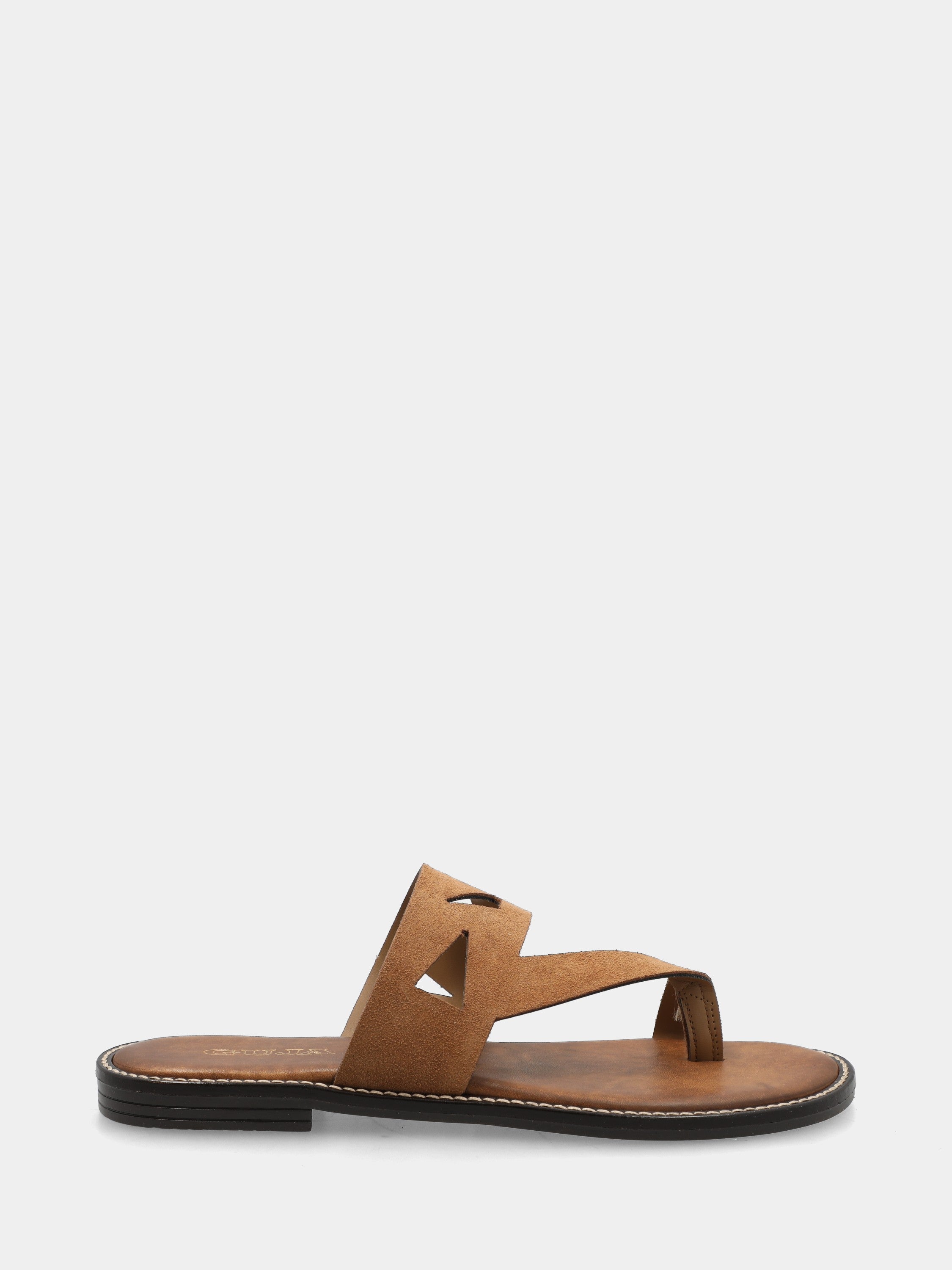 Infradito in velour cuoio con intagli geometrici
