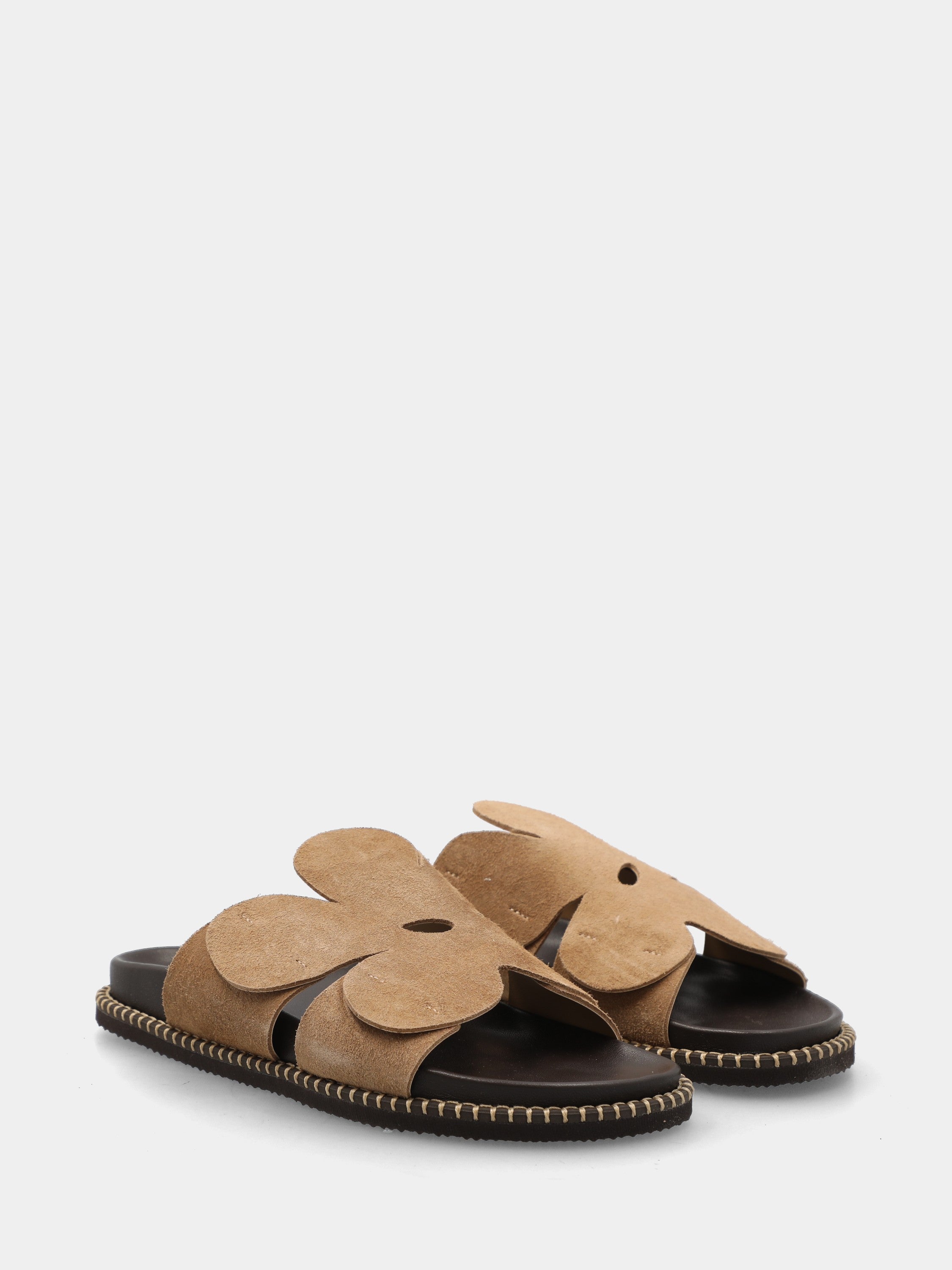 Ciabattina in velour beige con fusbet