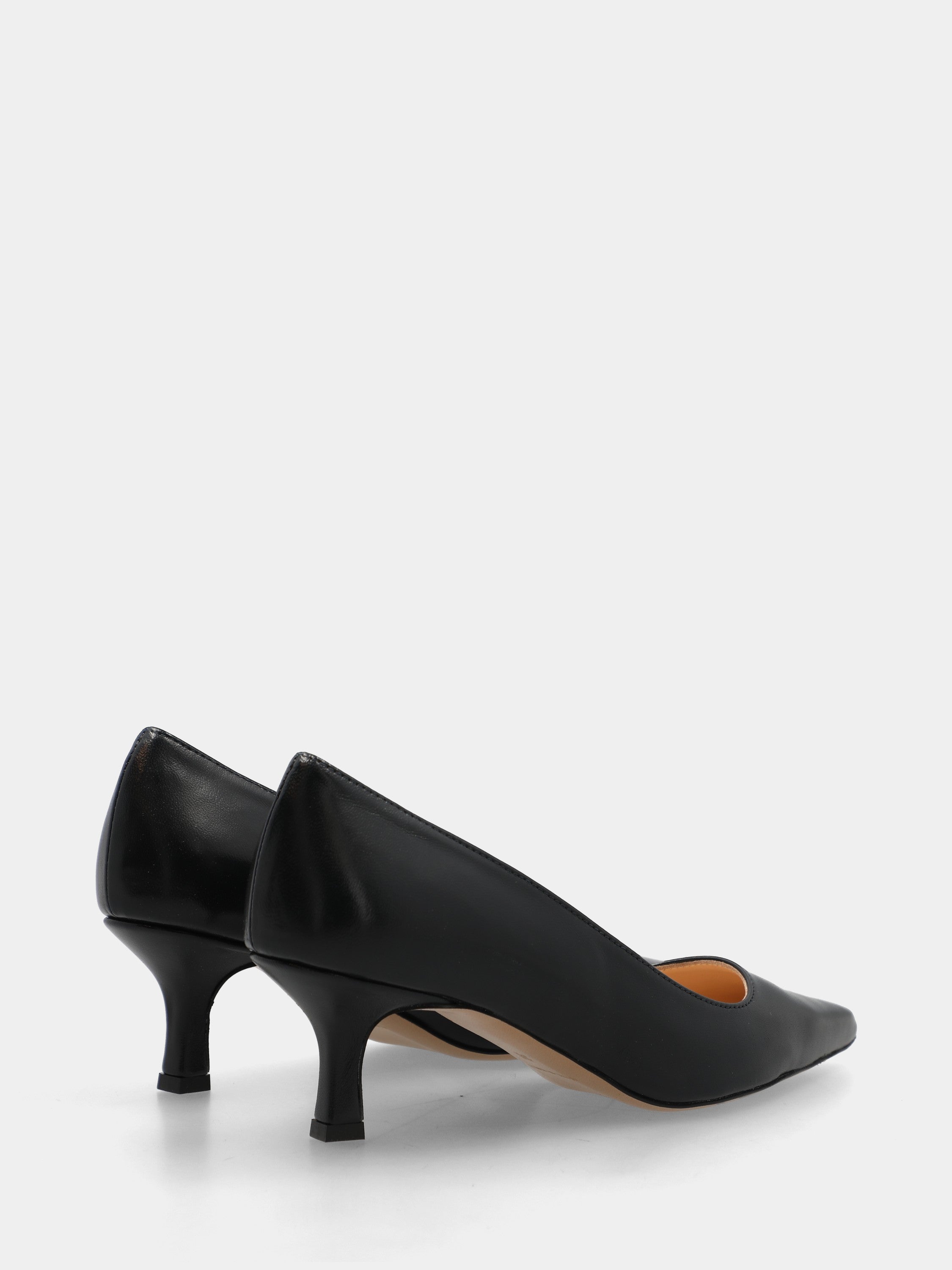 Blaue Nappaleder-Pumps mit Pfennigabsatz und spitzer Schuhspitze