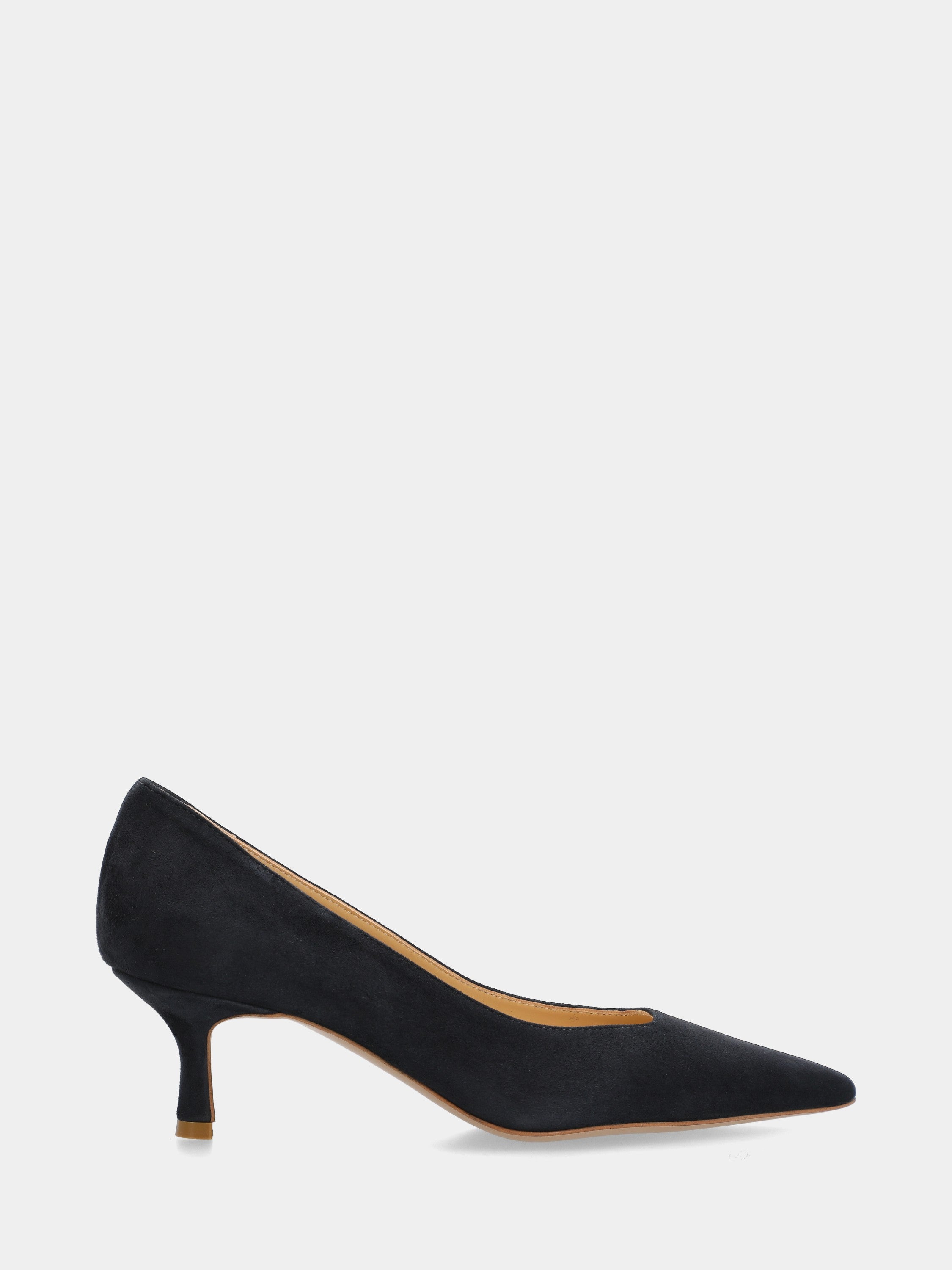 Blue suede pumps with 55mm tail heel and cup heel