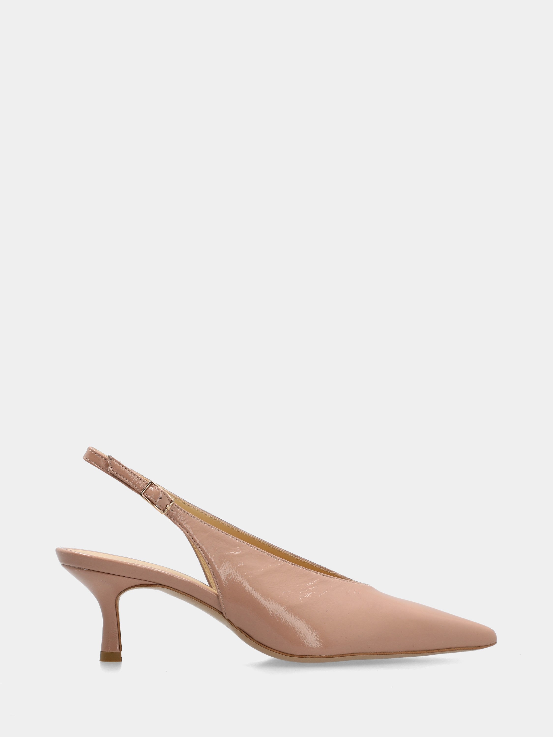 Slingback in verlux nude con scollo a uovo e tacco 55mm