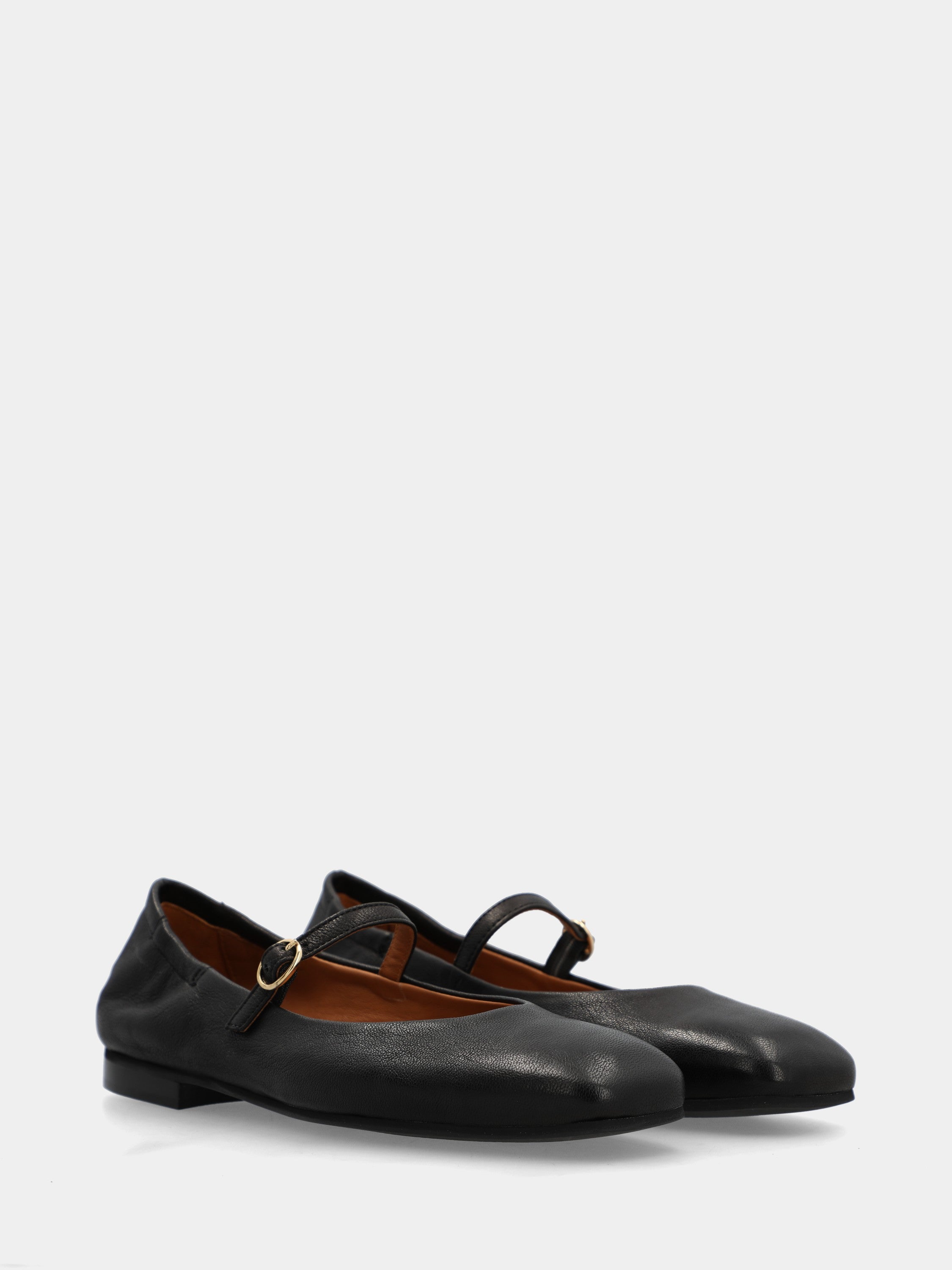 Ballet flat Mary Jane in black calfskin with sacchetto construction