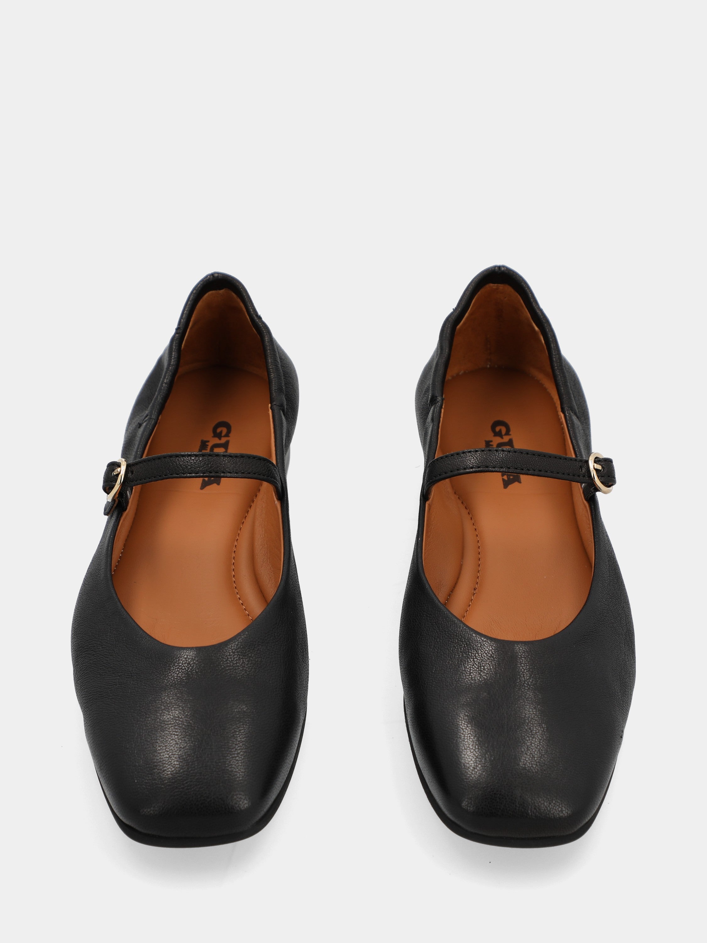 Ballet flat Mary Jane in black calfskin with sacchetto construction