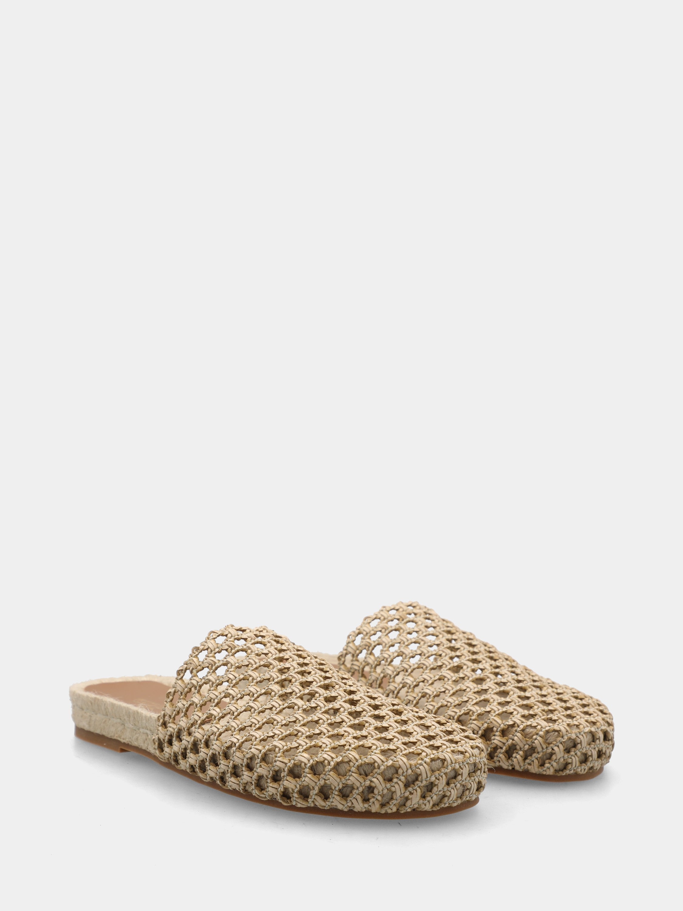 Sabot in yuta beige con platform in corda