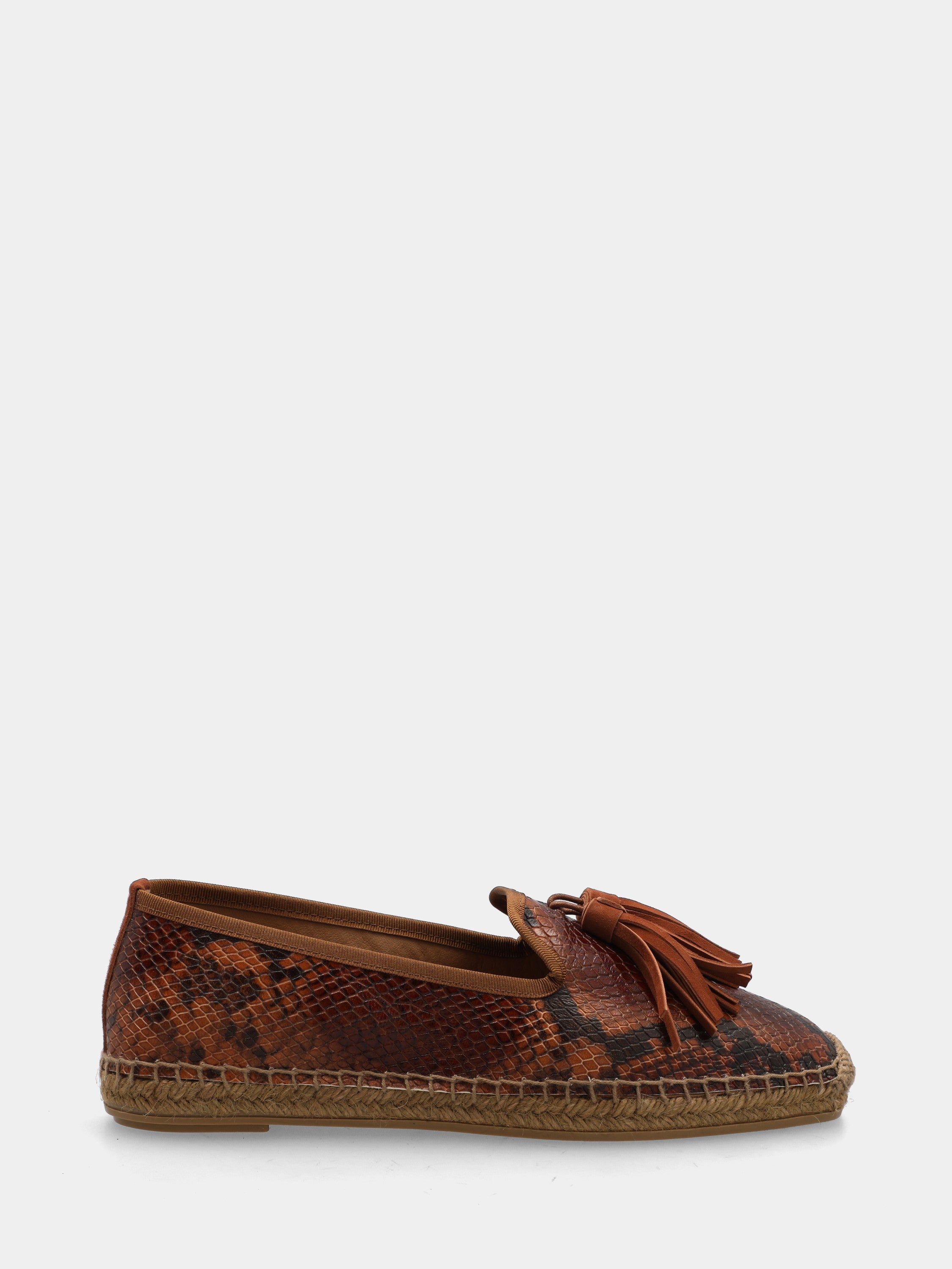 Espadrillas in vitello marrone con nappine