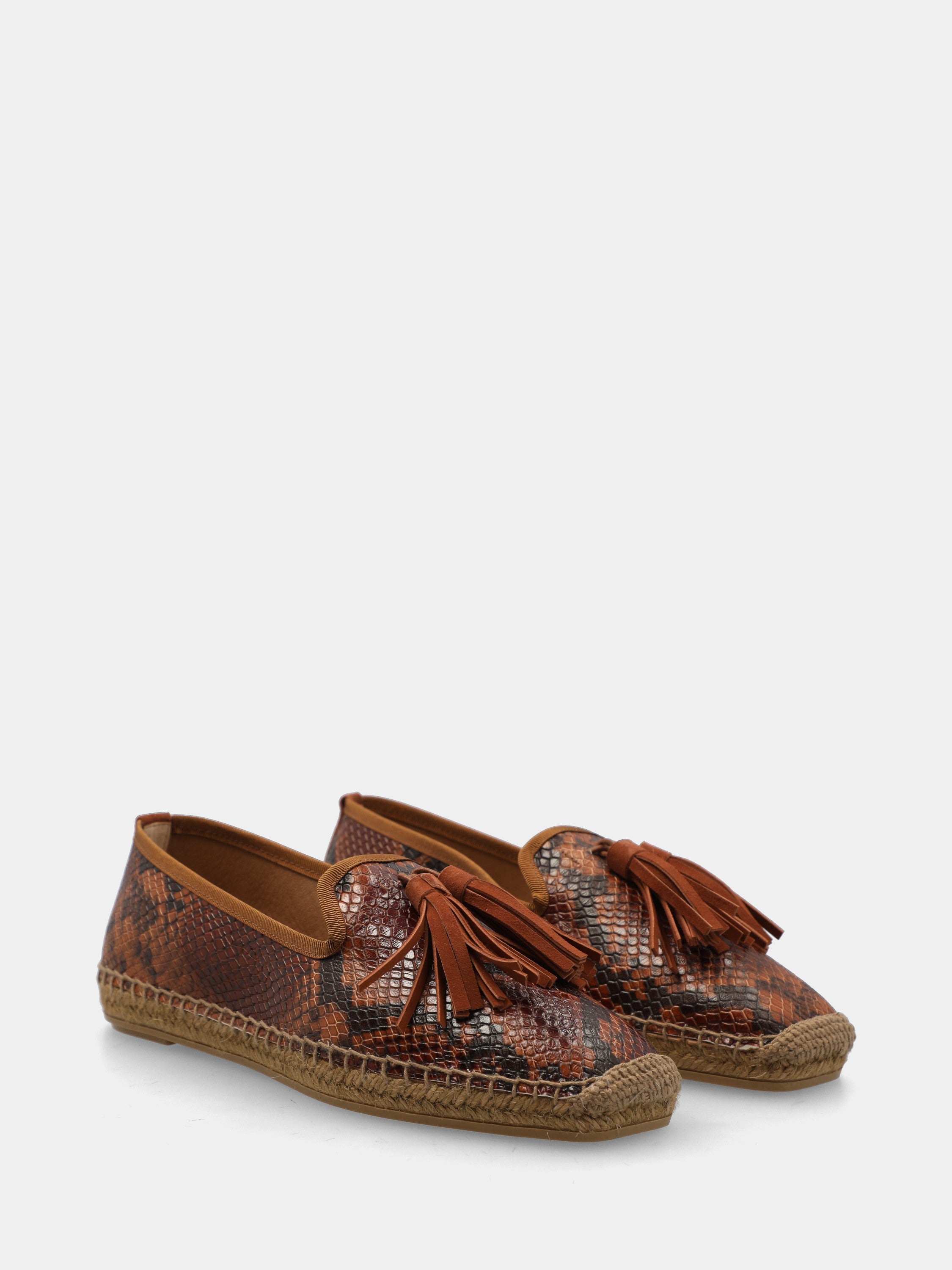 Espadrillas in vitello marrone con nappine