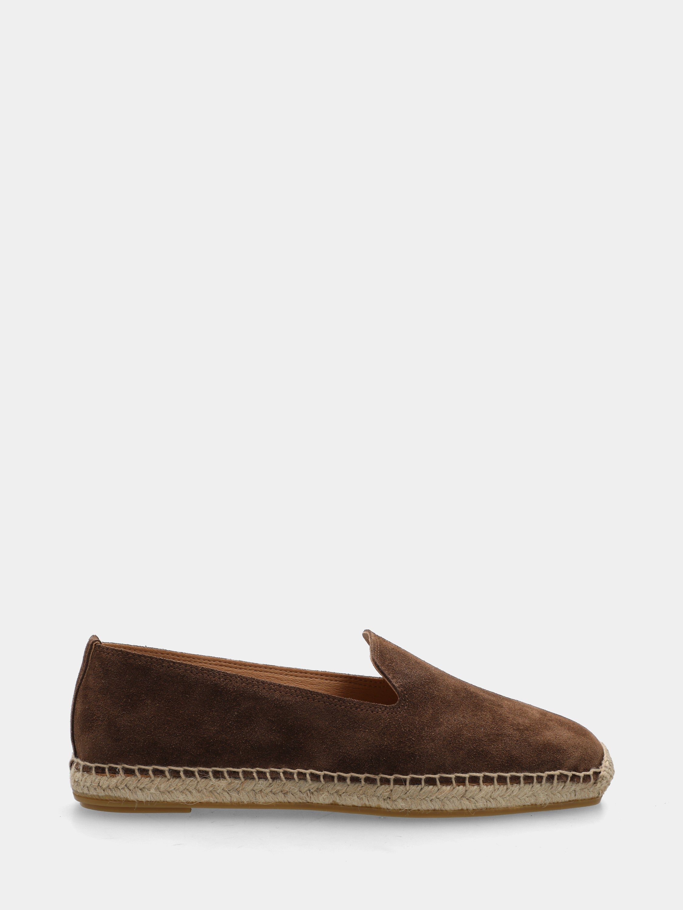 Espadrillas in velour testa di moro con platform in corda