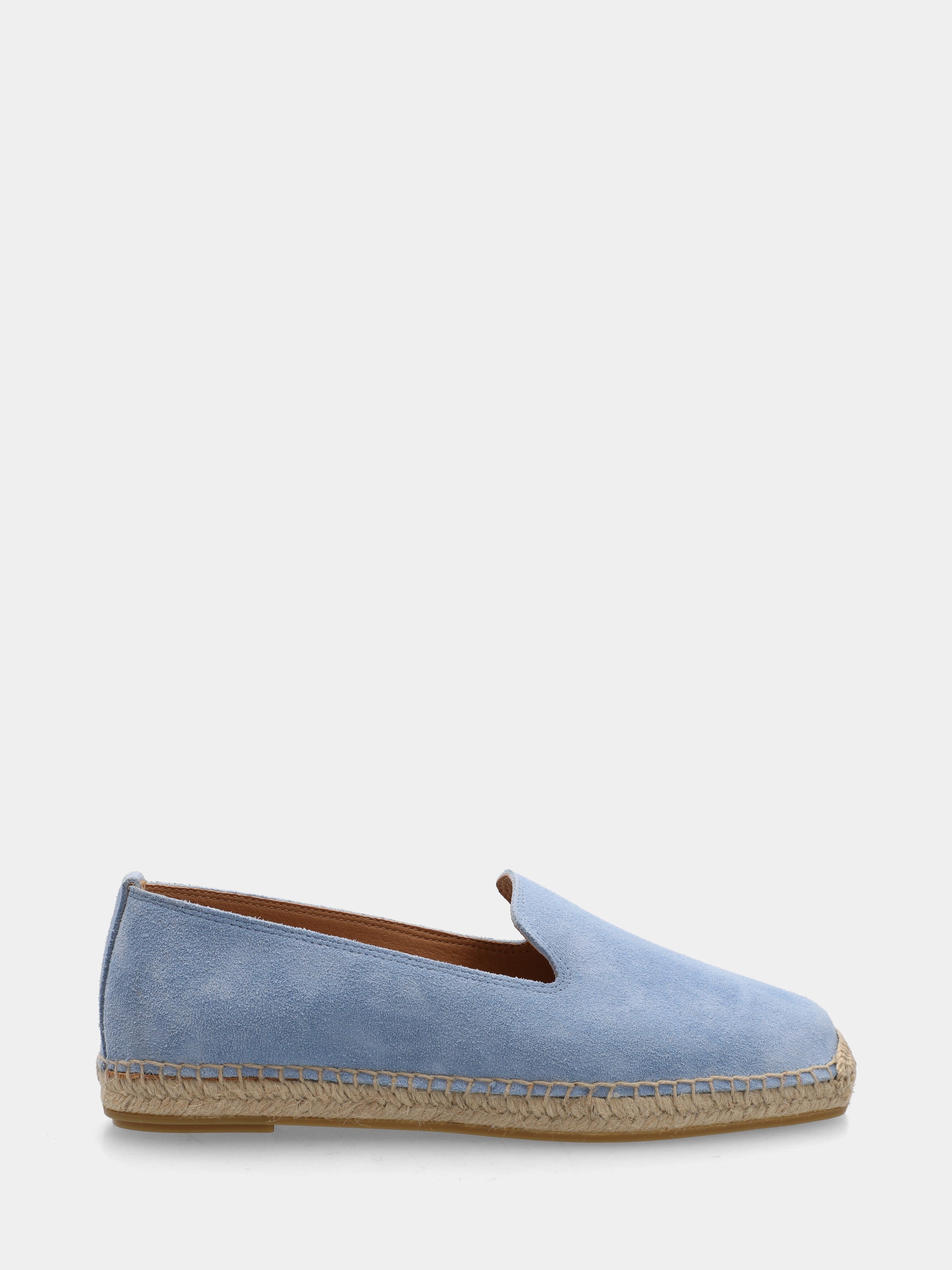 Espadrillas in velour celeste con platform in corda