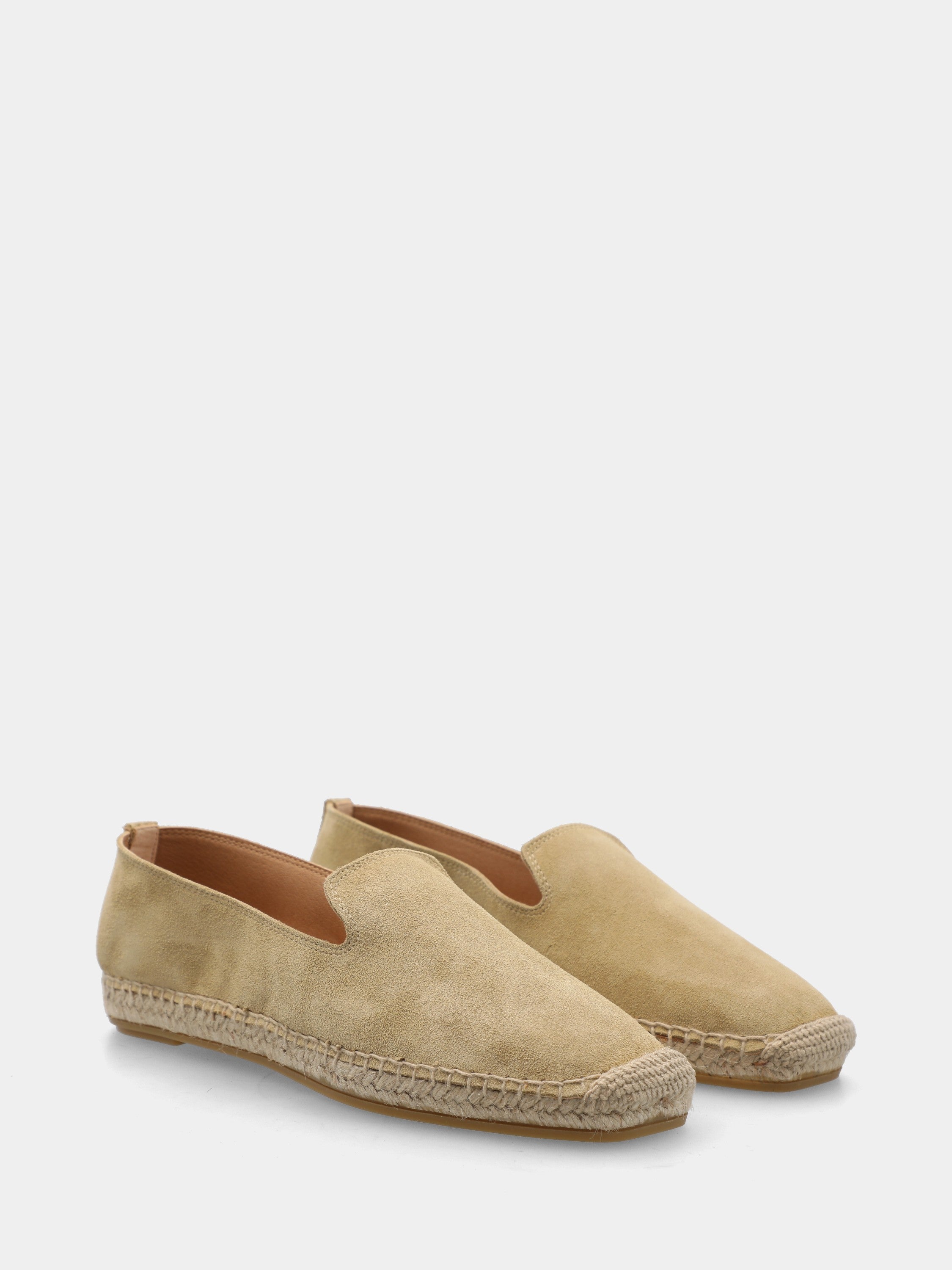 Espadrillas in velour cuoio con platform in corda
