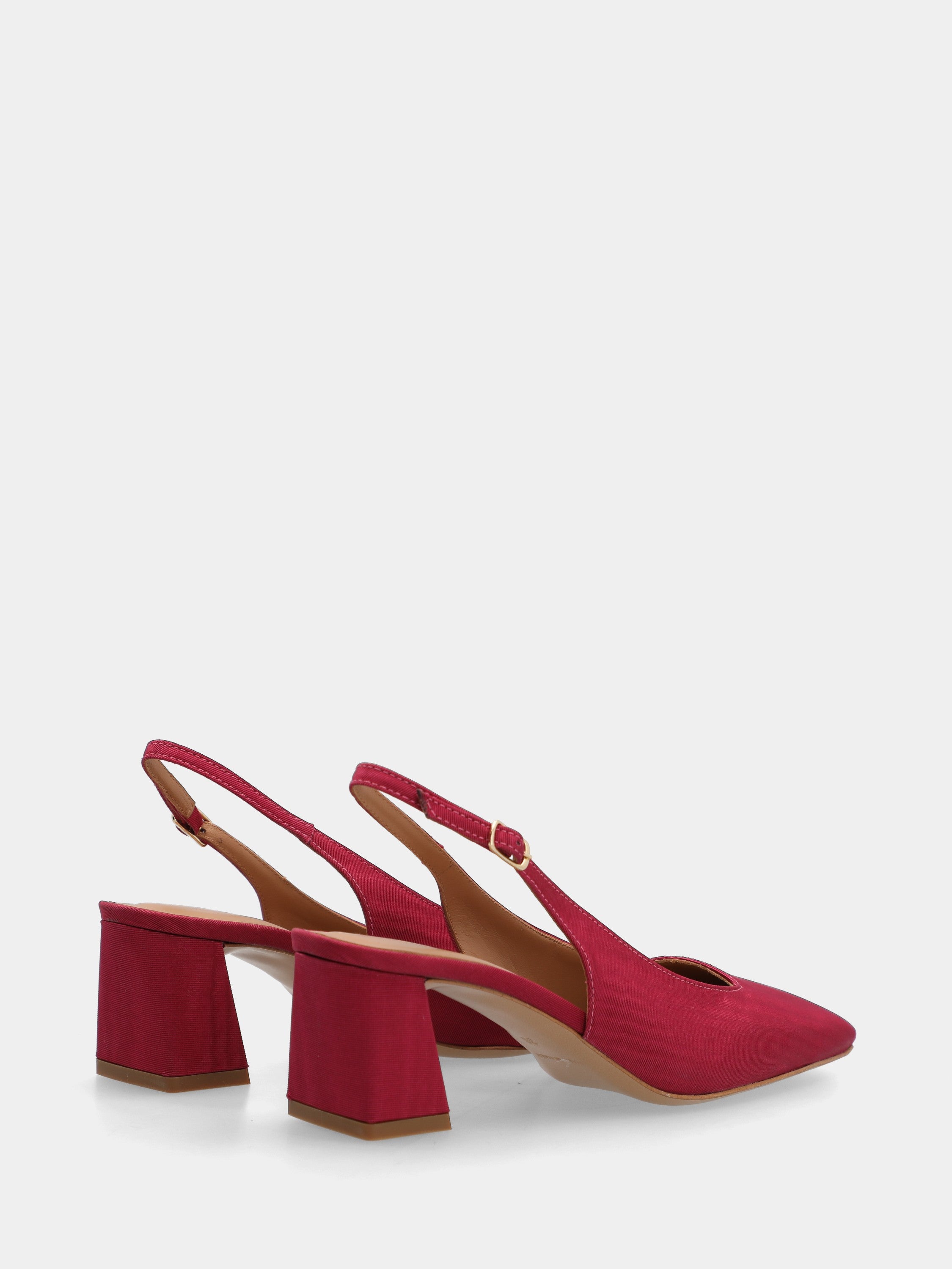 Slingback in tessuto fucsia con tacco a blocco 50mm