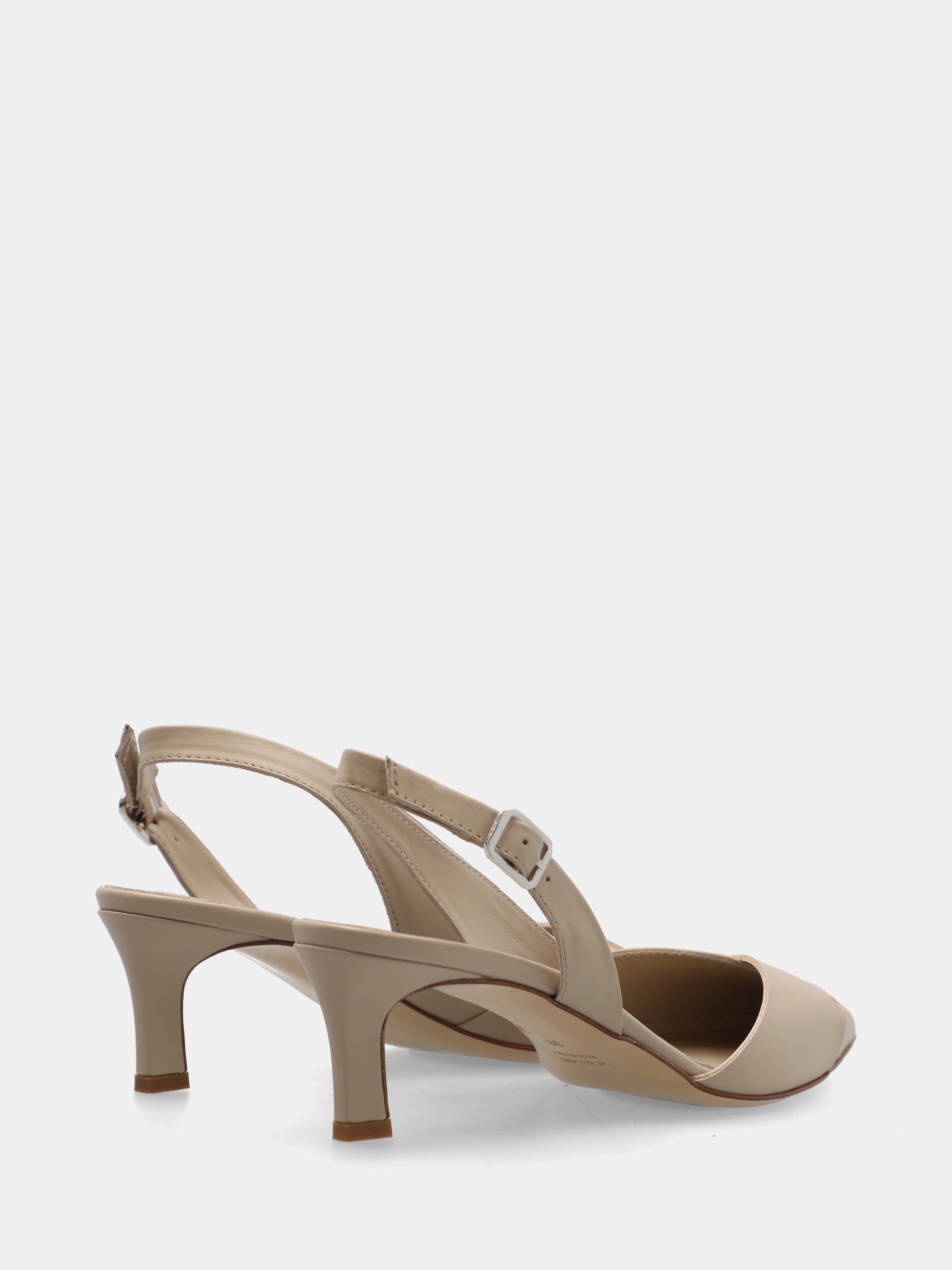 Sandalo in vitello beige con fasce sovrapposte