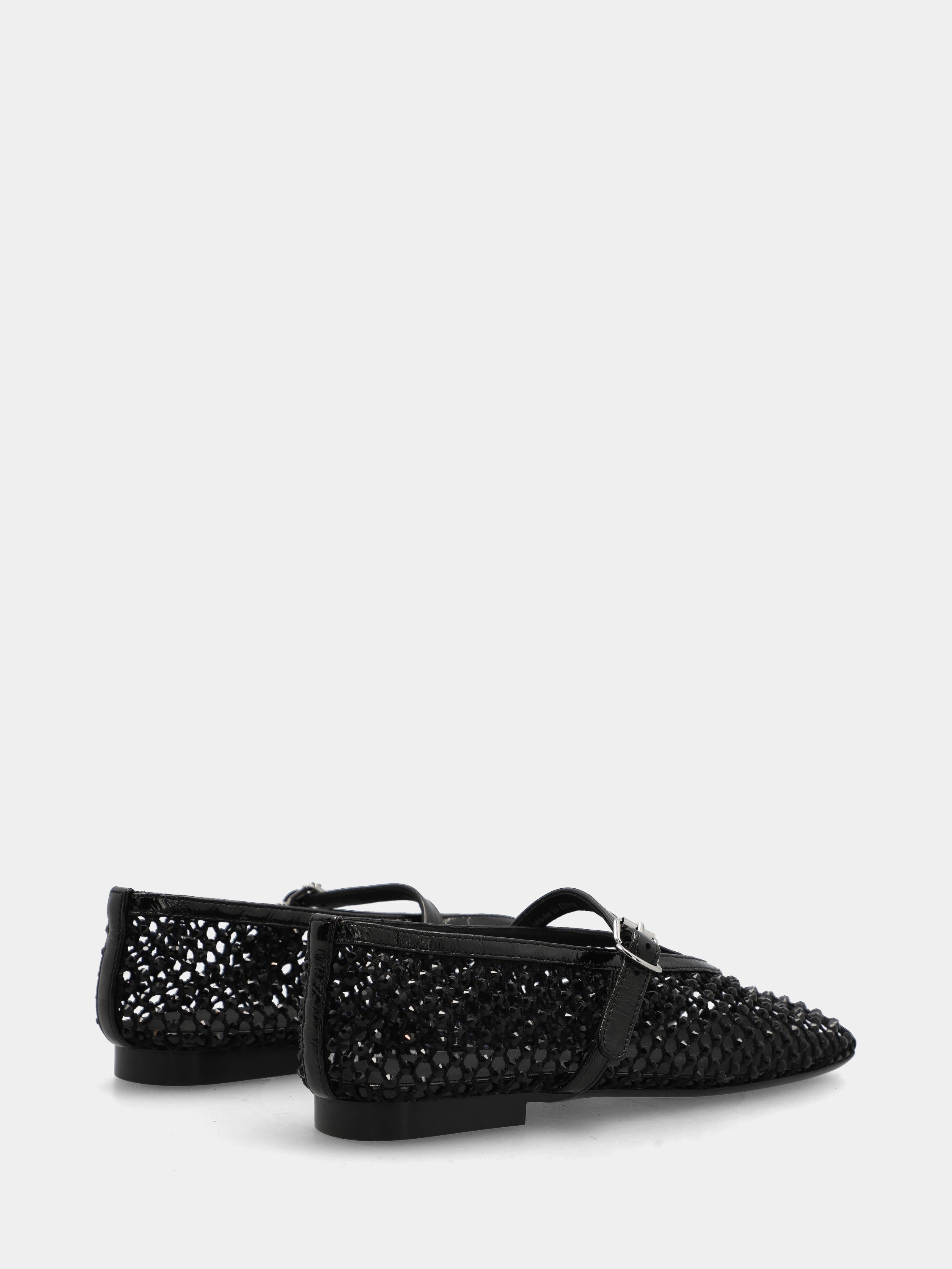 Ballerina in camoscio nero con cristalli