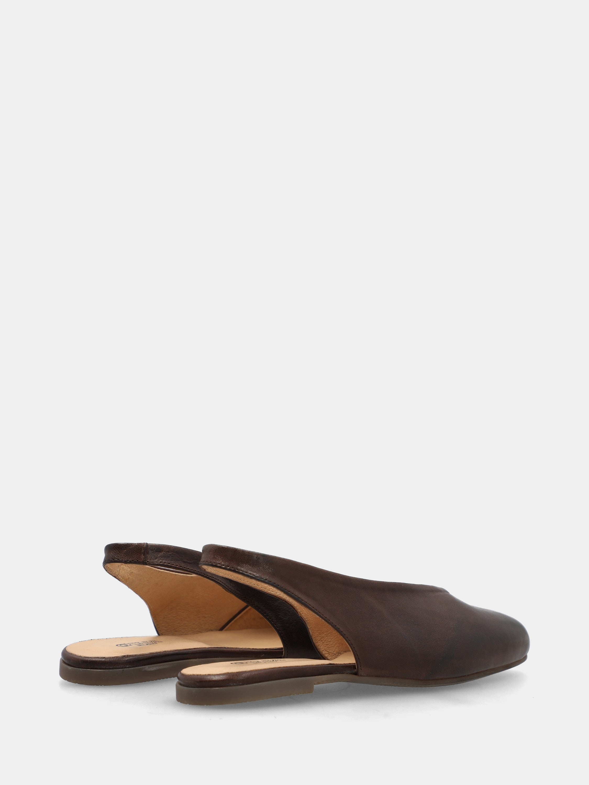 Slingback en veau testa di moro avec bout carré arrondi