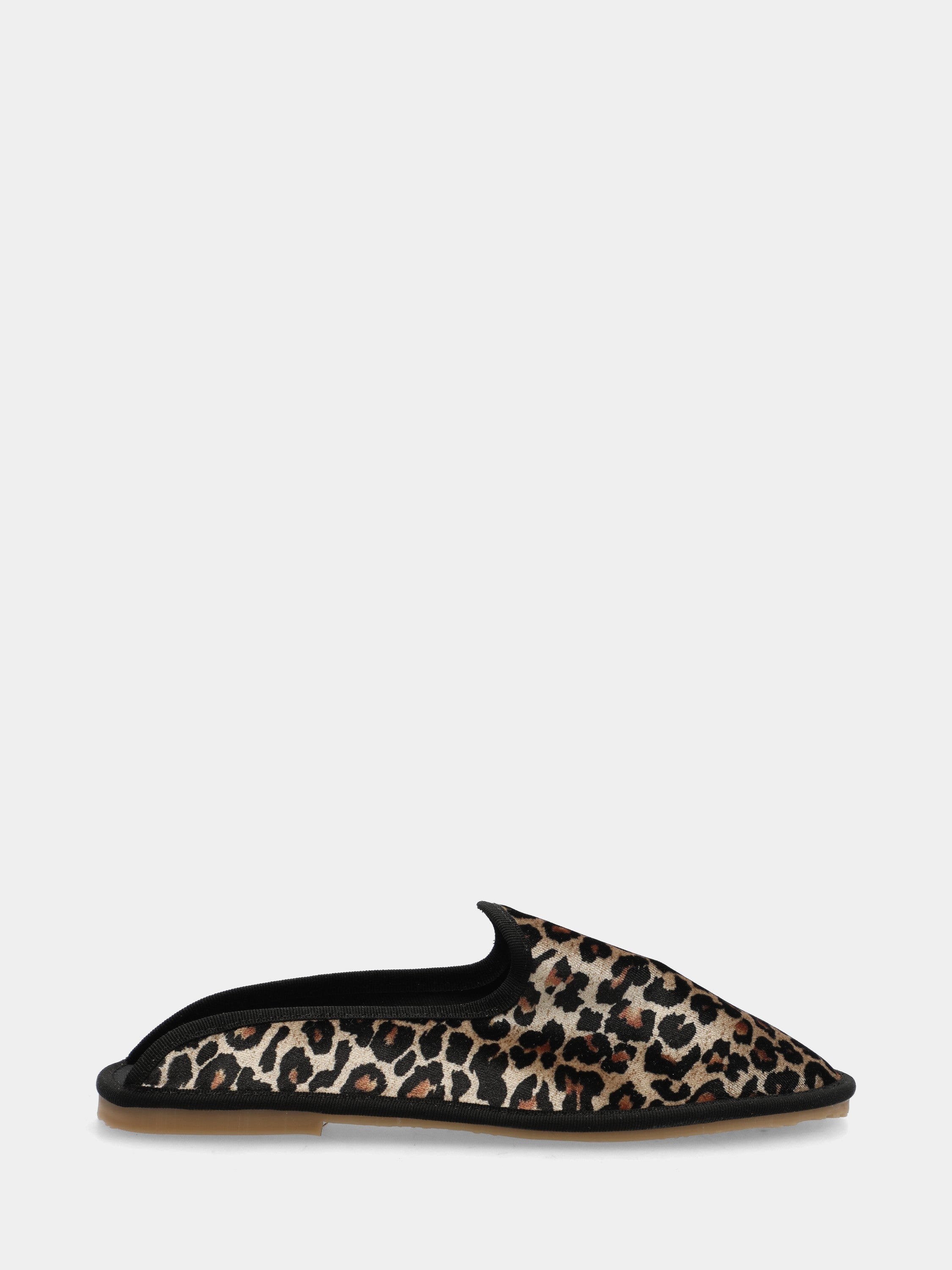 Friulana sabot in velluto leopardato con punta tonda