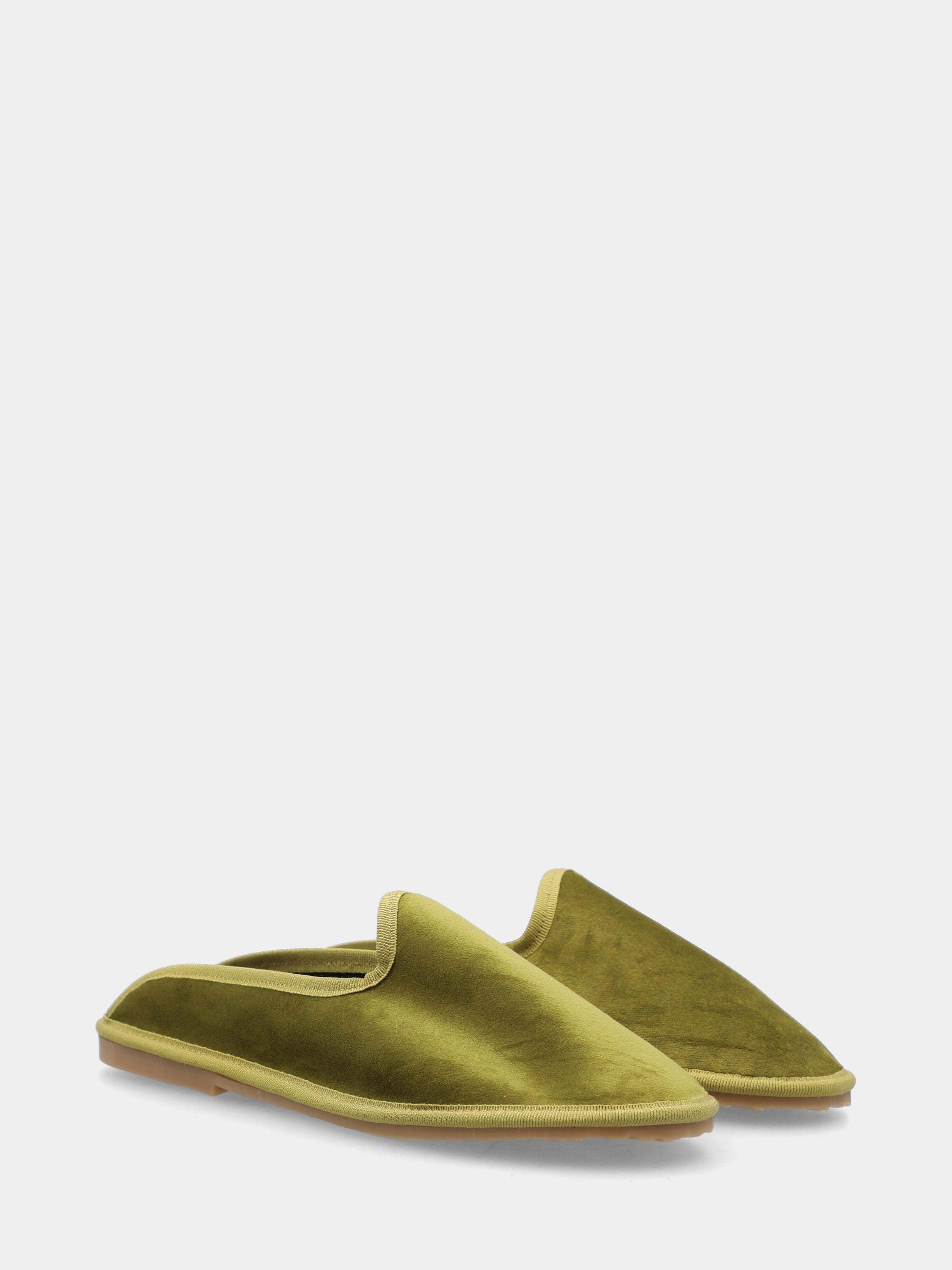 Friulana sabot in velluto verde con punta tonda
