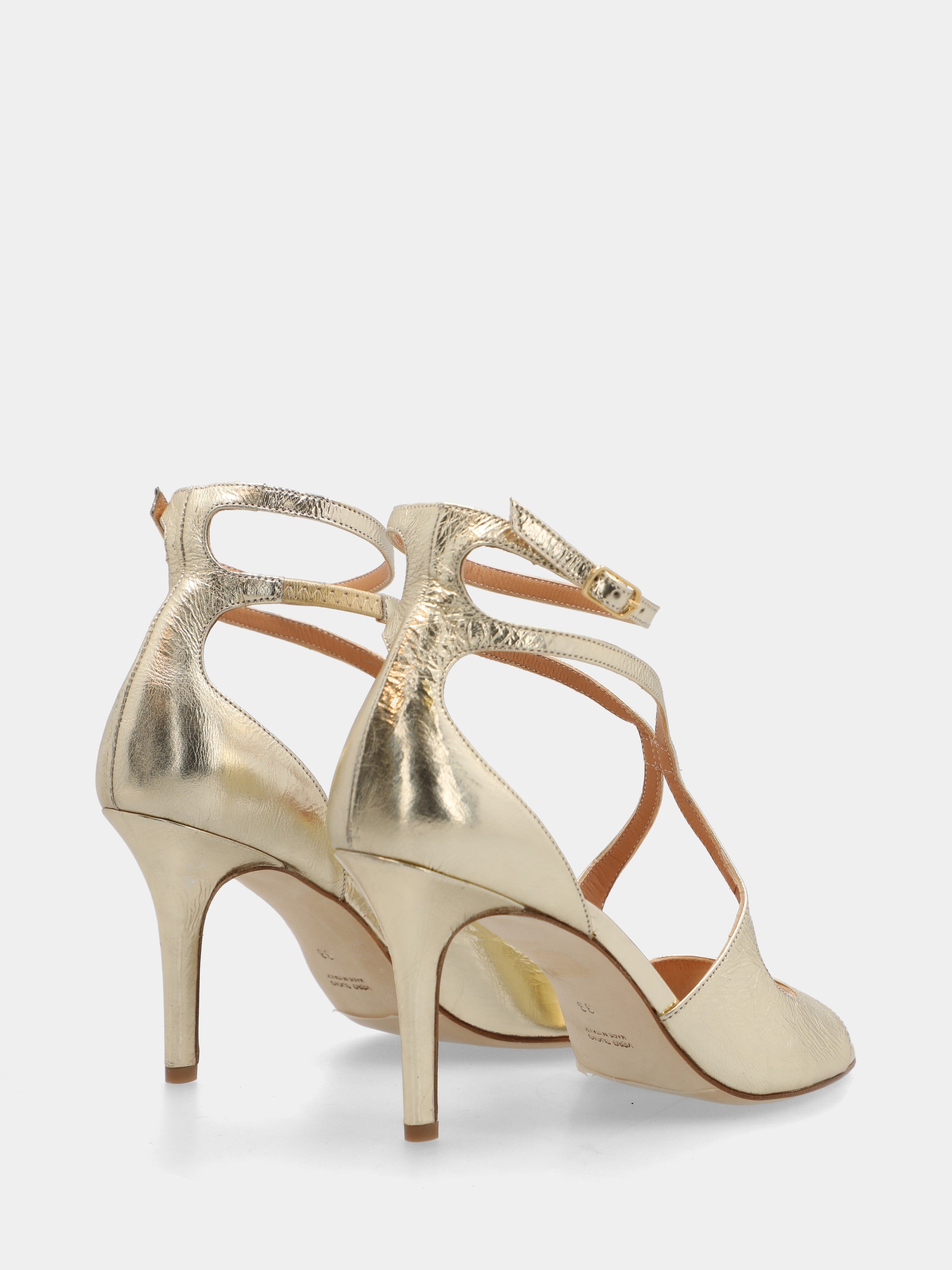 Slingback in nappa testa di moro con intreccio e punta sfilata