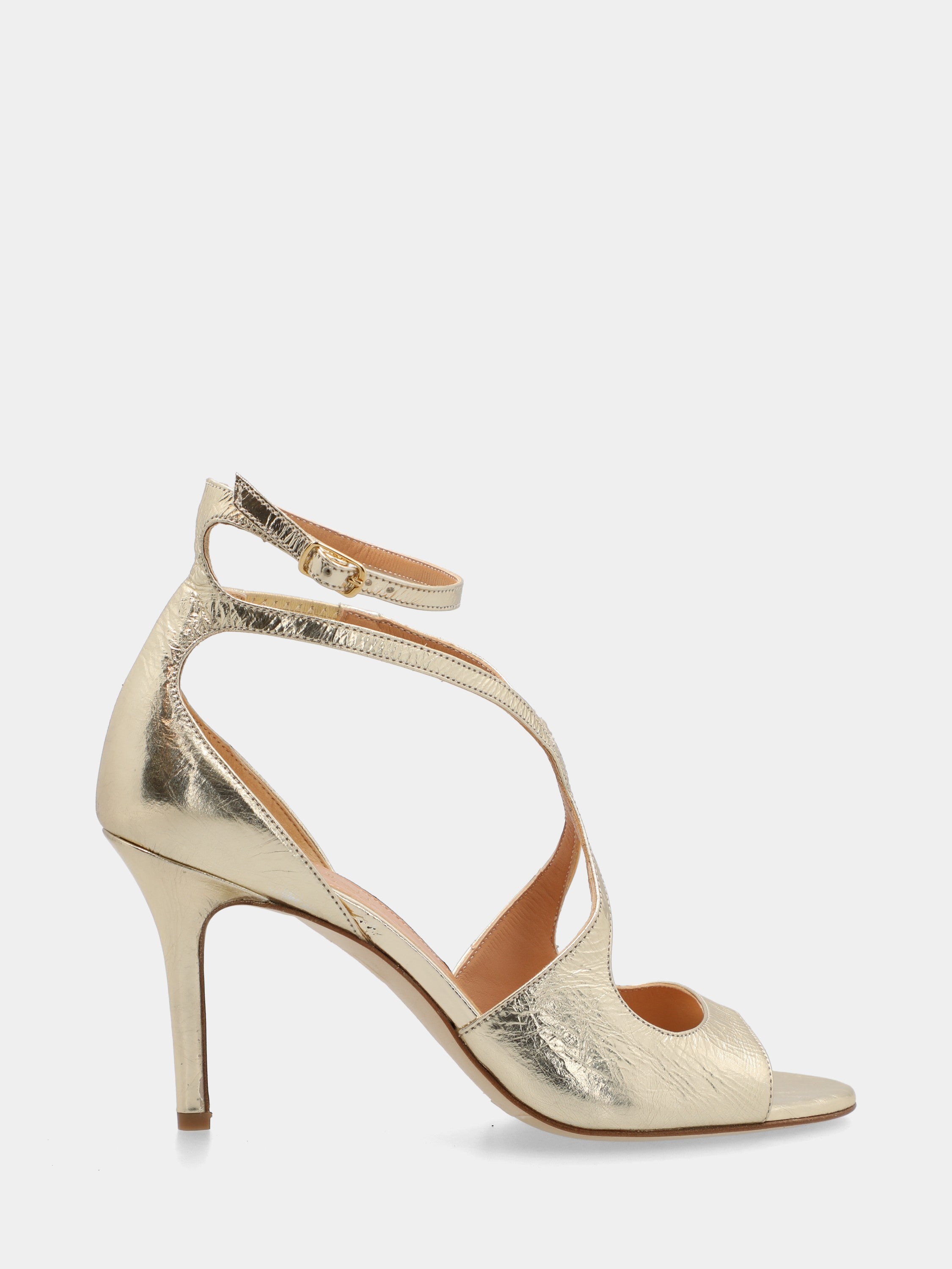 Slingback in nappa testa di moro con intreccio e punta sfilata