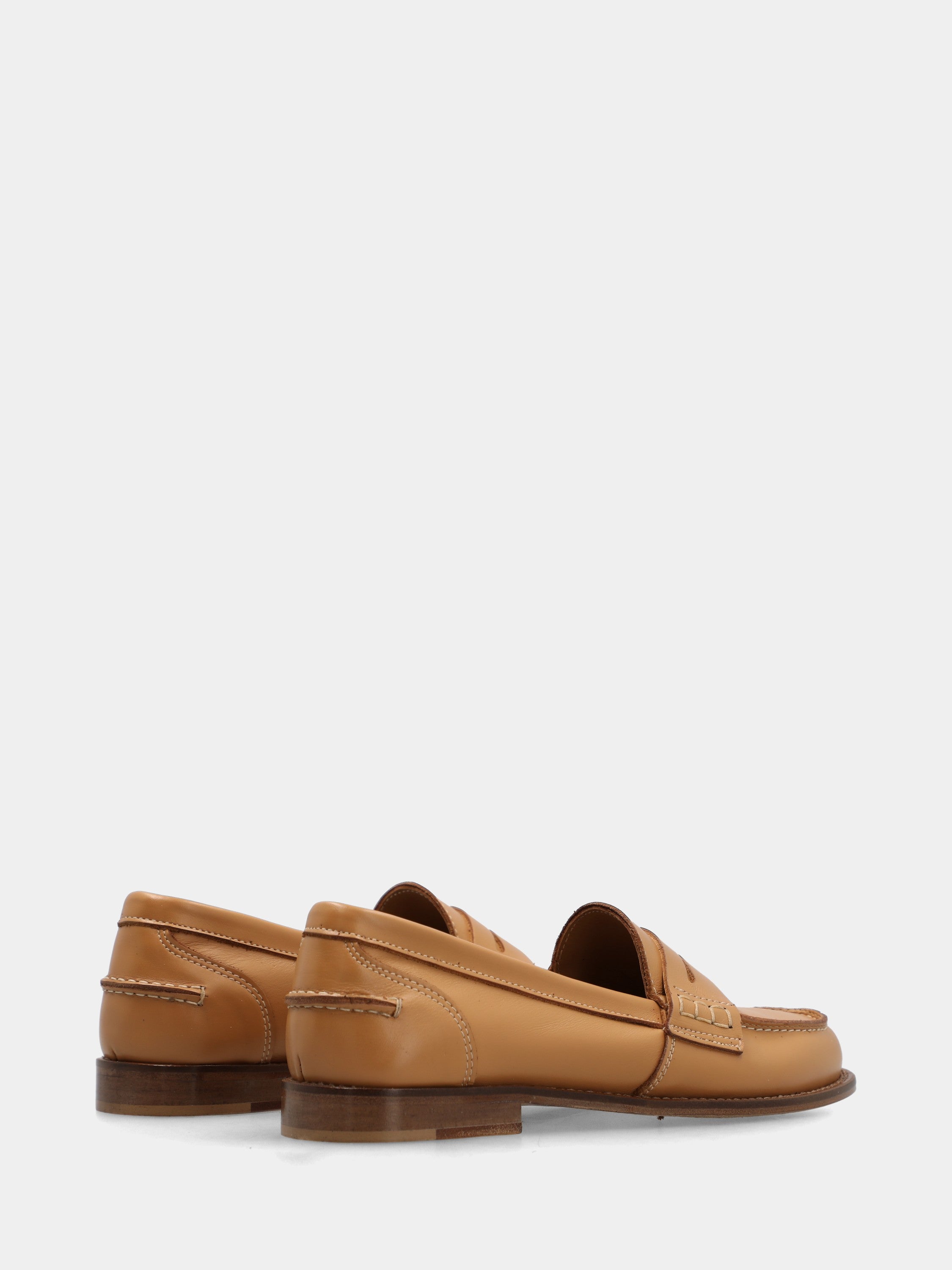 College moccasin in buffed calf leather caramel