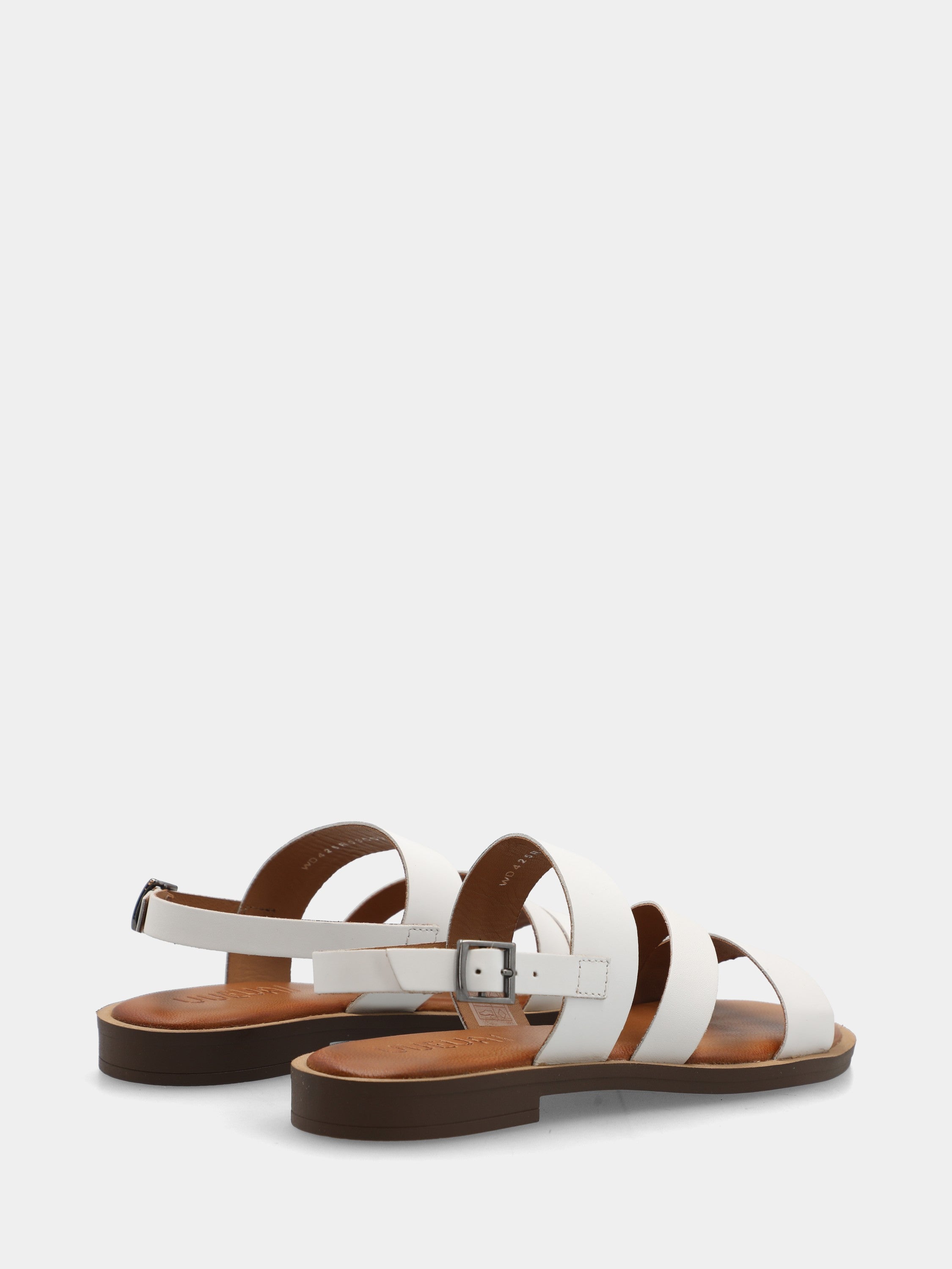 Sandalo in nappa bianca con tre fascette