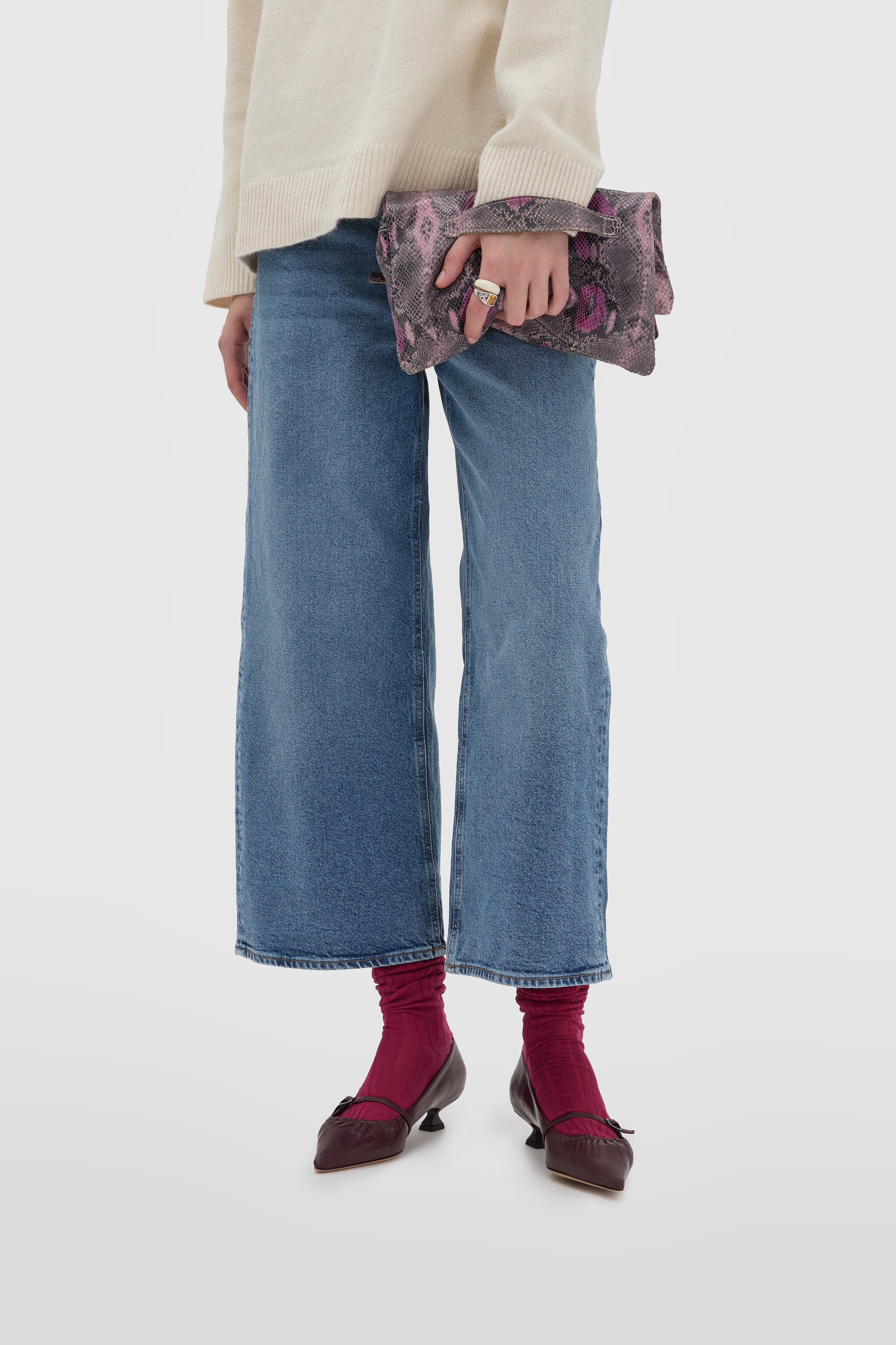 Escarpins Mary Jane en cuir nappa bordeaux, à bride et talon bobine