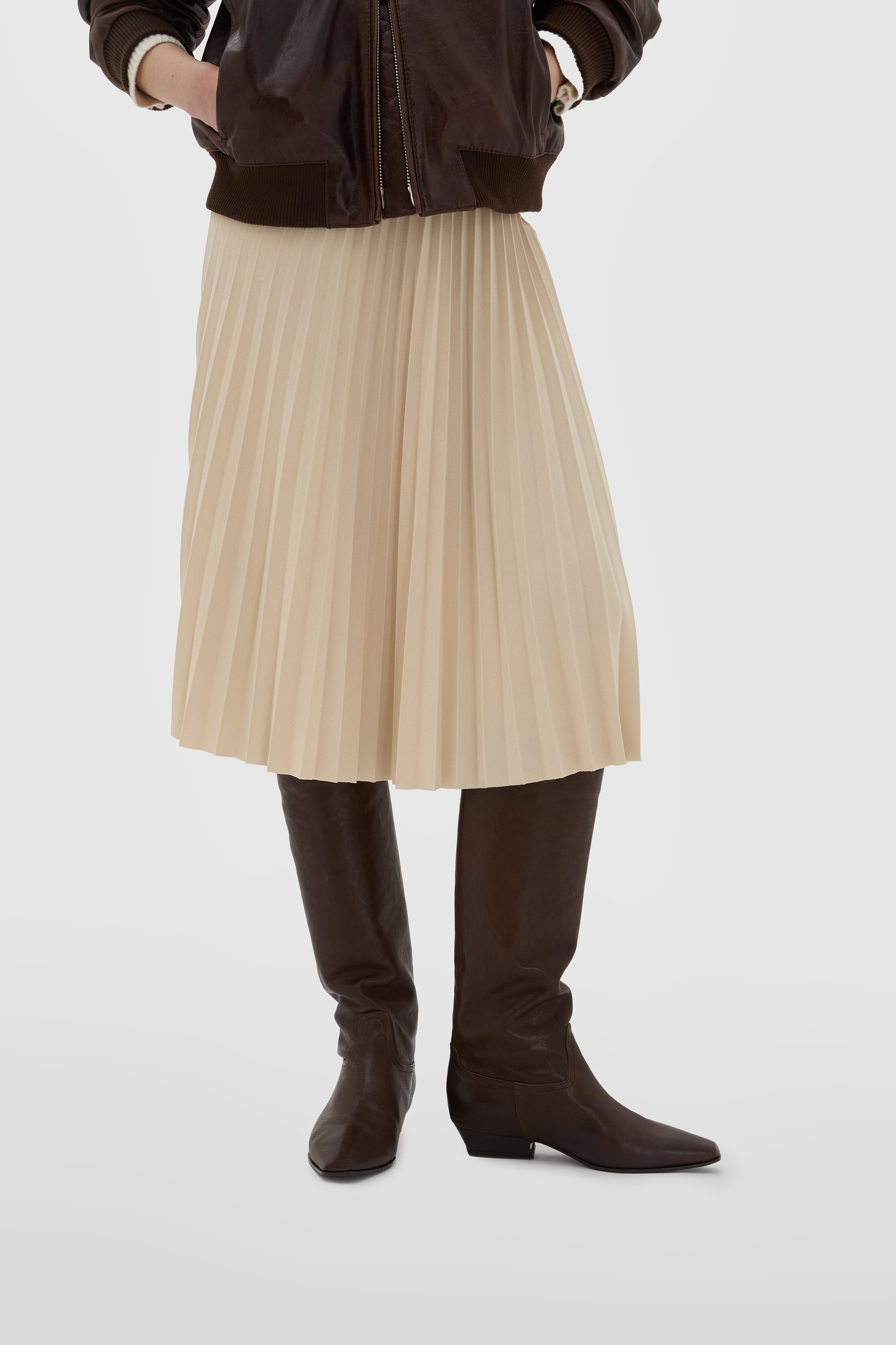 Bottes western en veau marron avec tige tubulaire et talon en queue