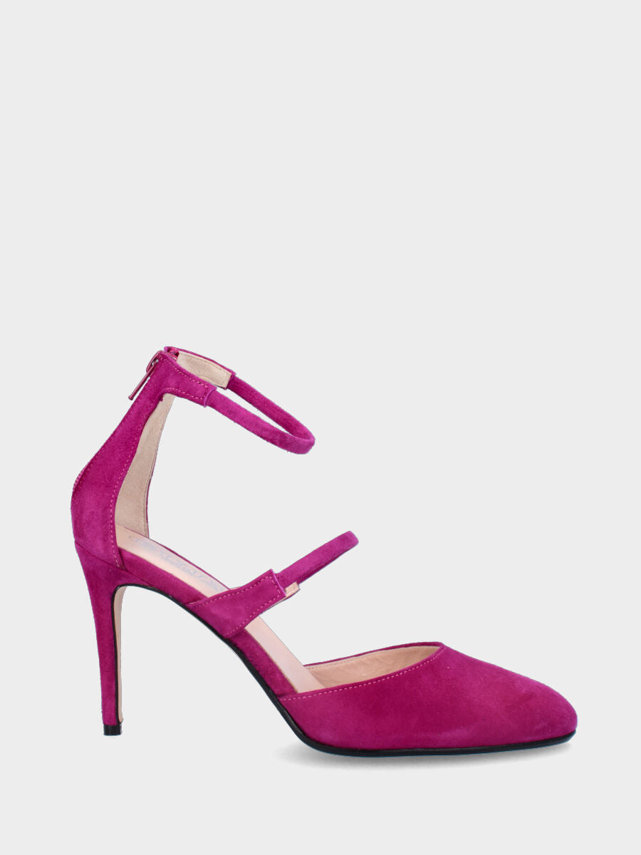 Rote Pumps aus Leder mit elastischen Riemchen