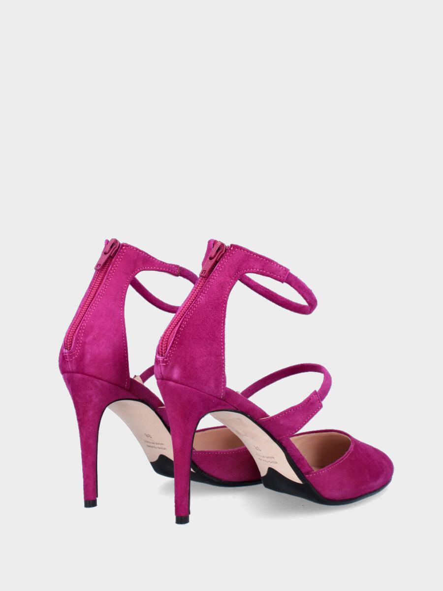 Rote Pumps aus Leder mit elastischen Riemchen