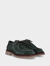 Stringata verde in pelle tipo paraboot